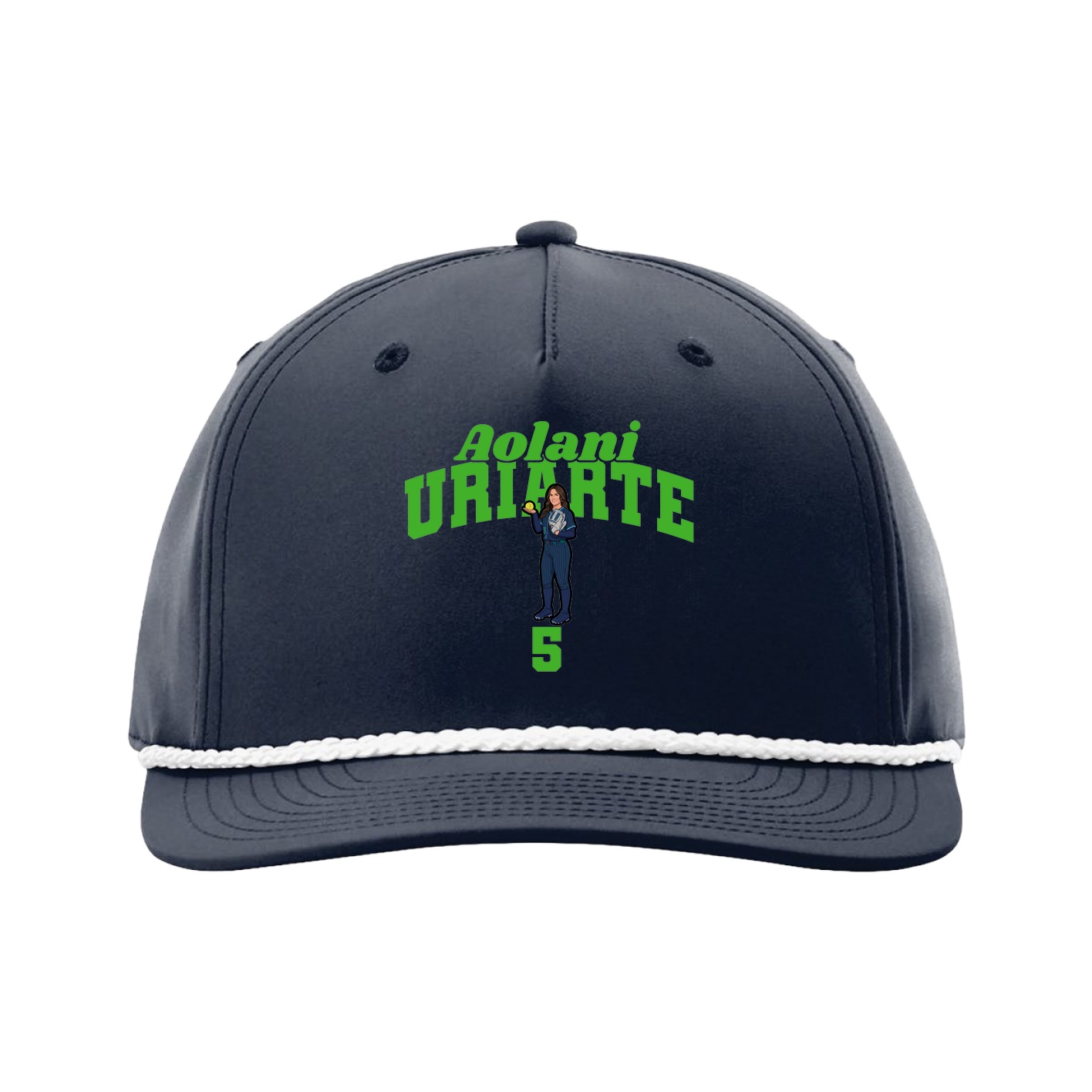 Five-Panel Classic Rope Cap — Signature Arch in Navy