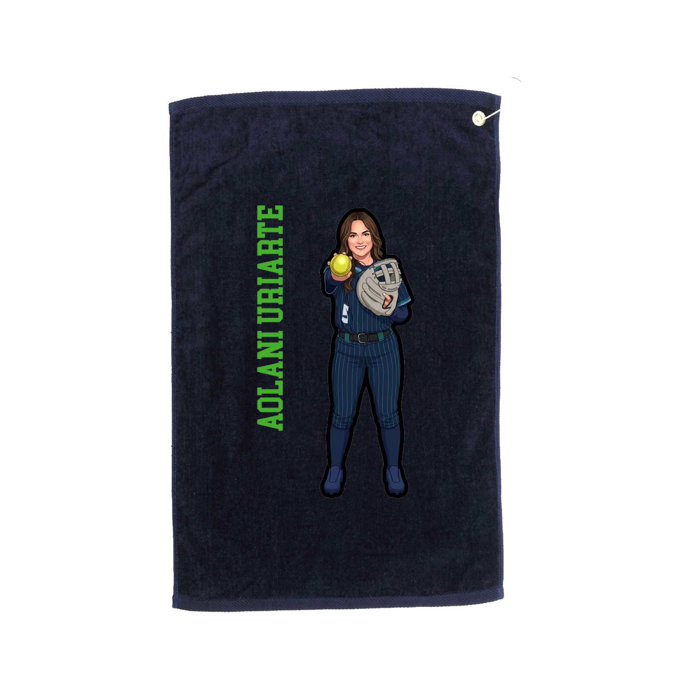 Golf Towel — Name Vertical in Navy