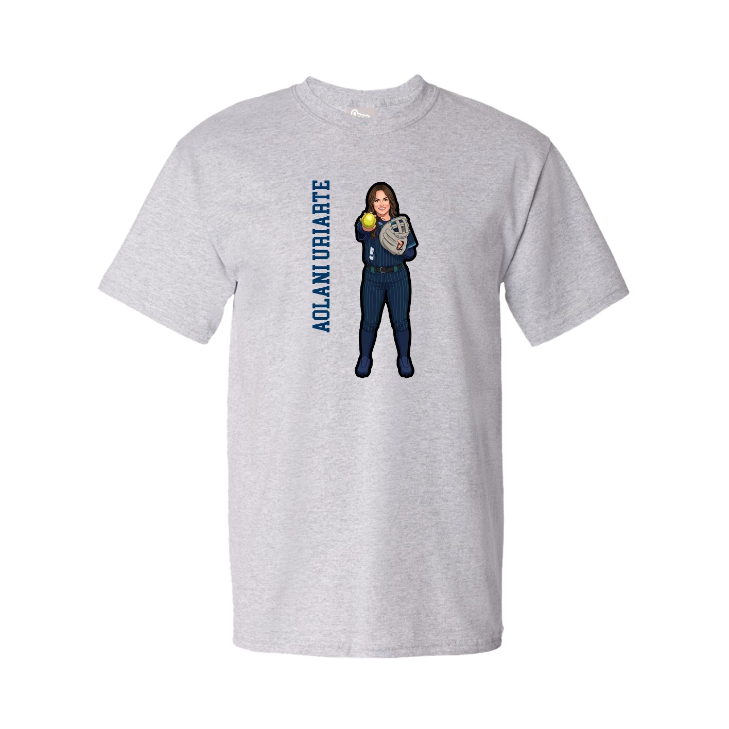 Tee — Name Vertical in Grey