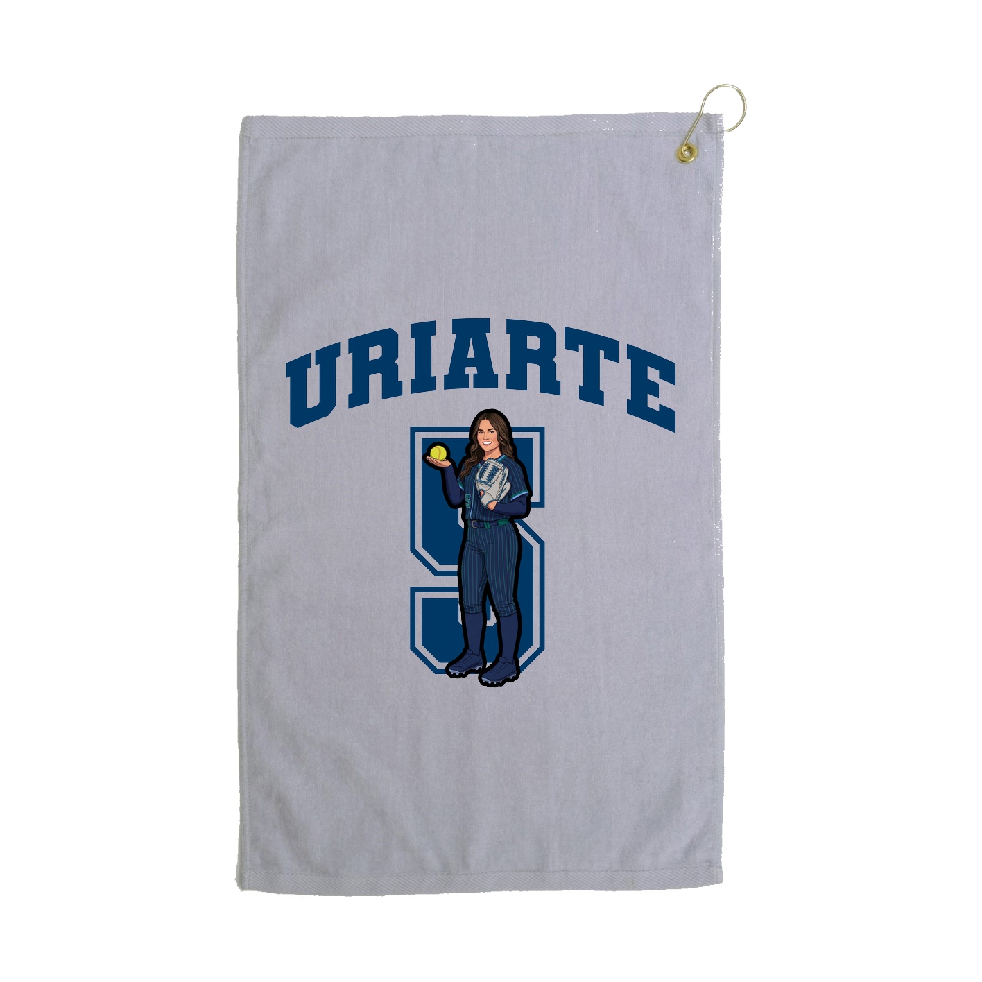 Golf Towel — Number in Grey