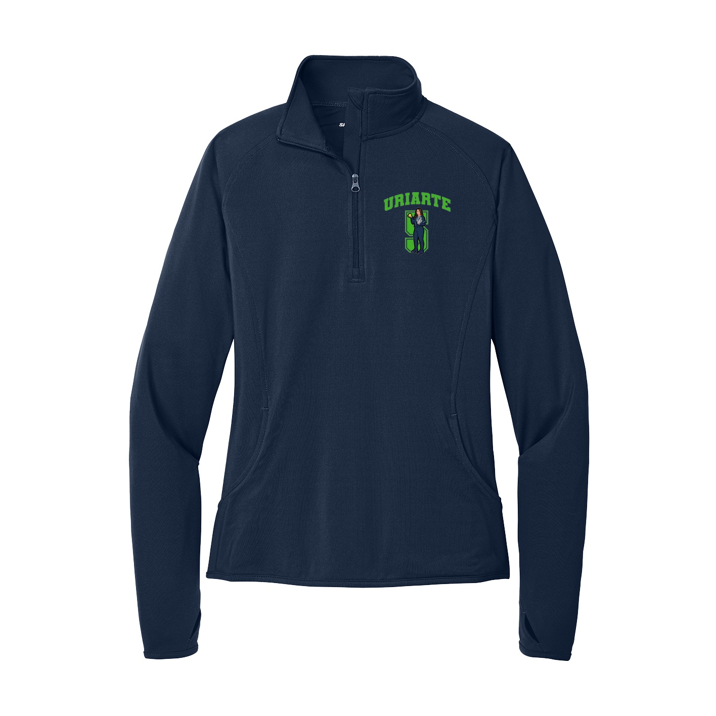 Women's Q-Zip Pullover — Number in Navy