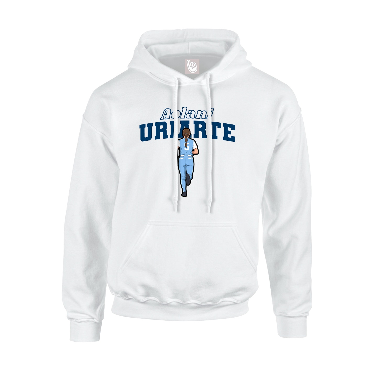 Youth Hoodie — Name Arch in White