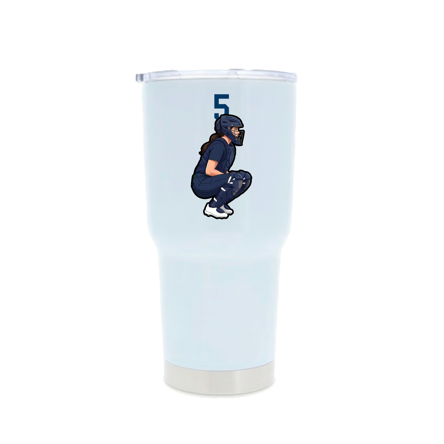 30oz Stainless Steel Tumbler — Number Top in White