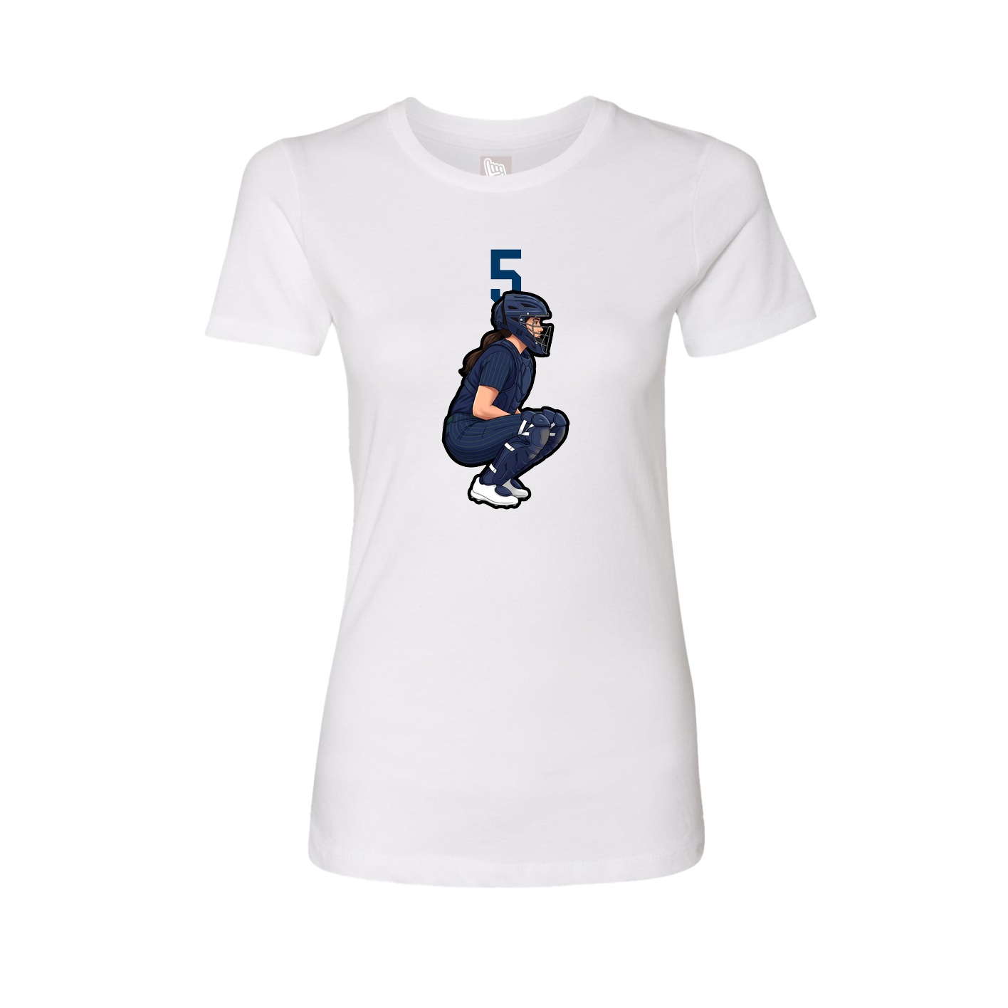 Fitted Women's Tee — Number Top in White