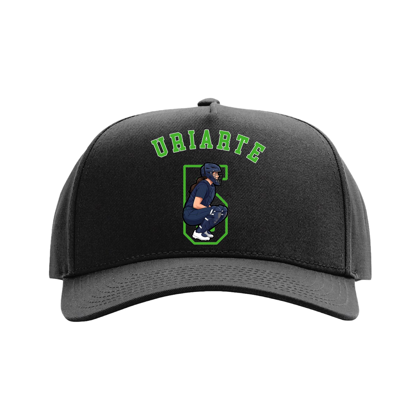 Full Fabric Five-Panel Champ Cap — Shirsey Arch in Black