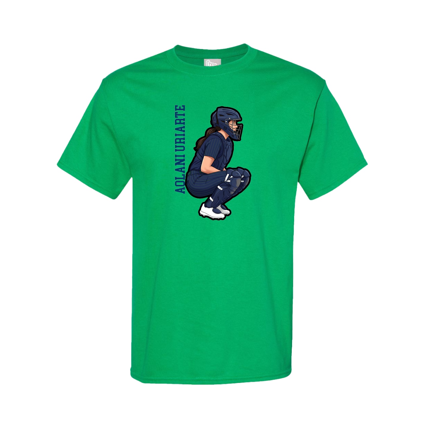 Tee — Name Vertical in Green