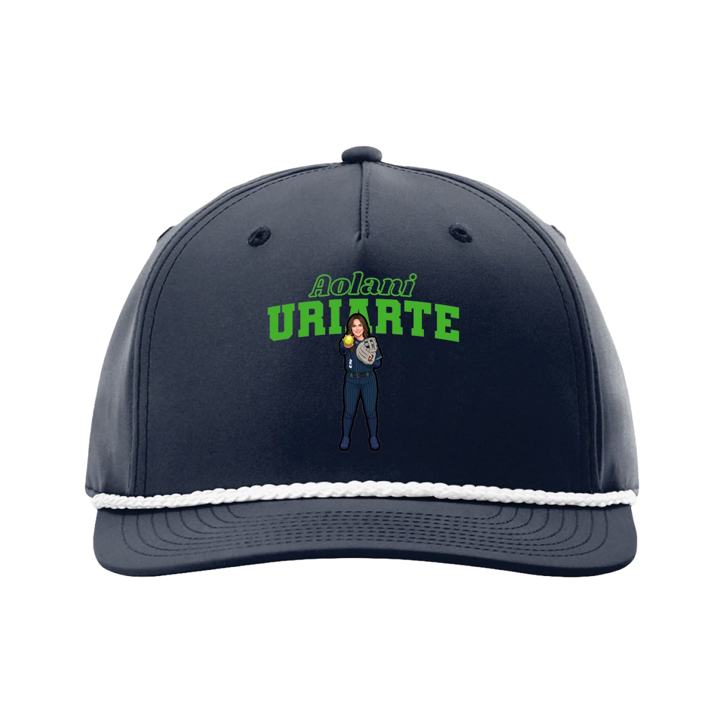 Five-Panel Classic Rope Cap — Name Arch in Navy