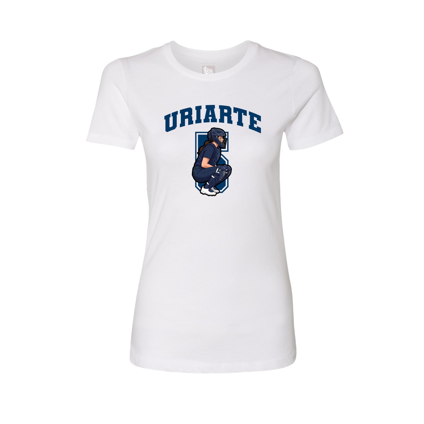 Fitted Women's Tee — Number in White