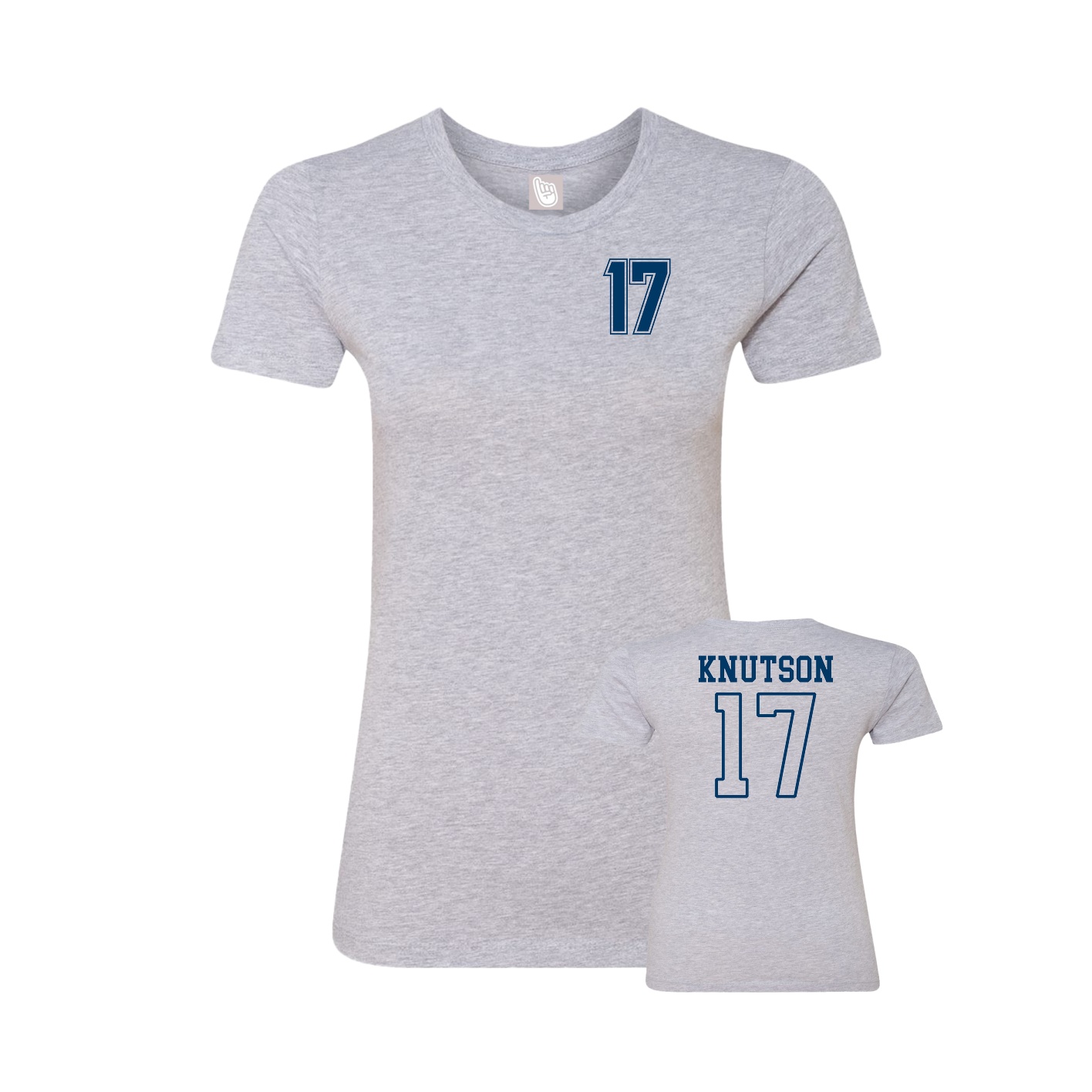 Fitted Women's Tee — Chest Back in Grey