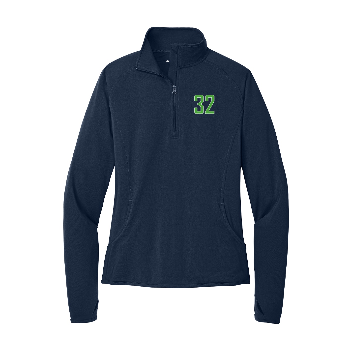 Women's Q-Zip Pullover — Front Shirsy in Navy