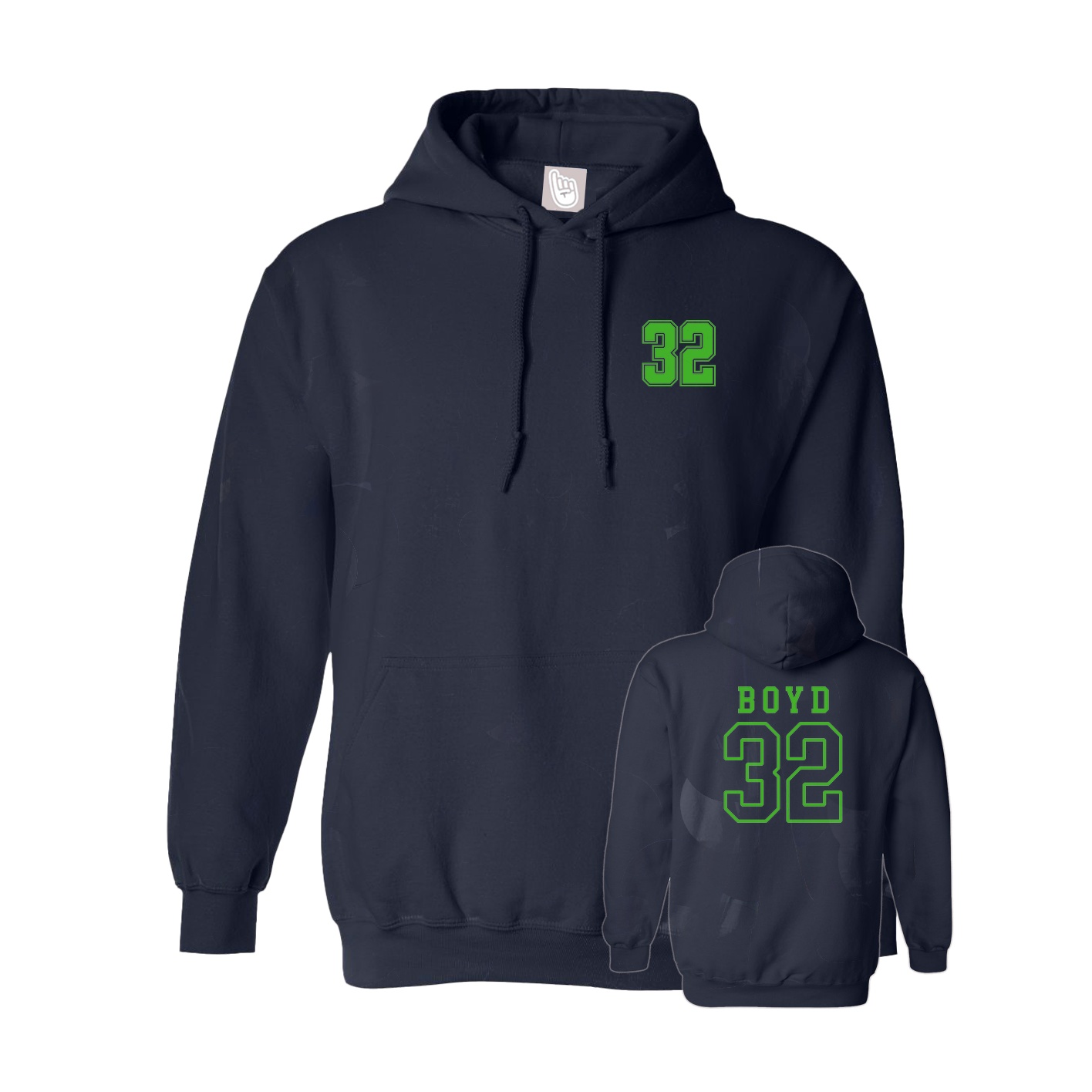 Hoodie — Chest Back in Navy