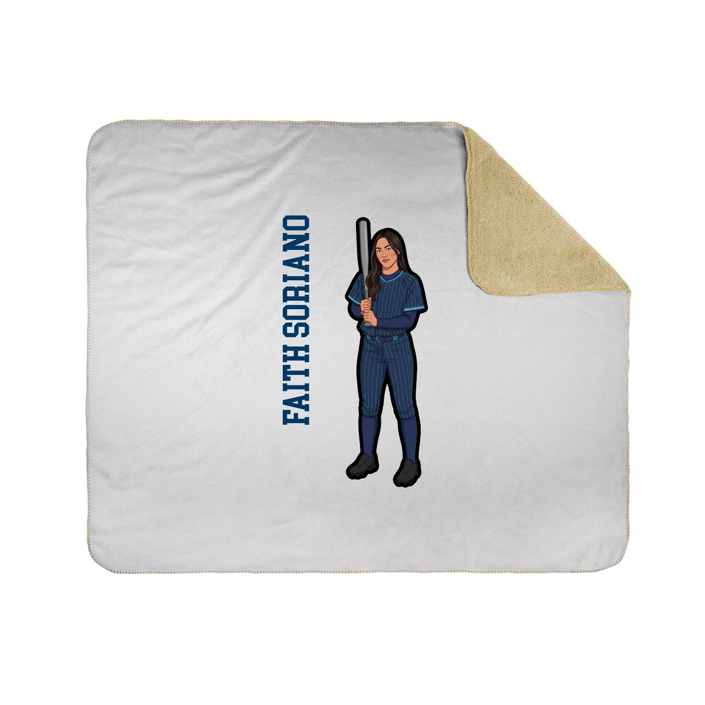 Throw Blanket — Name Vertical in White