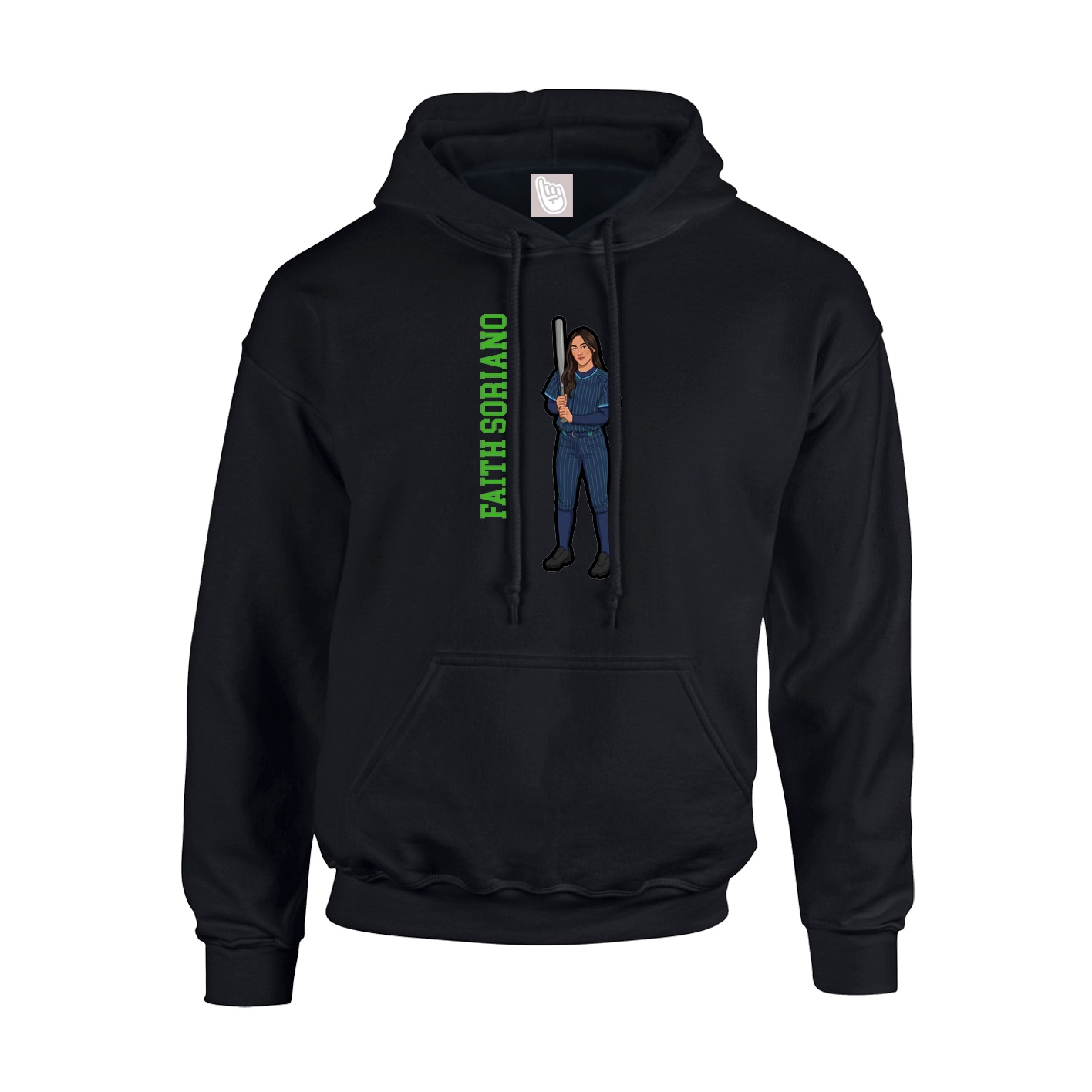 Youth Hoodie — Name Vertical in Black