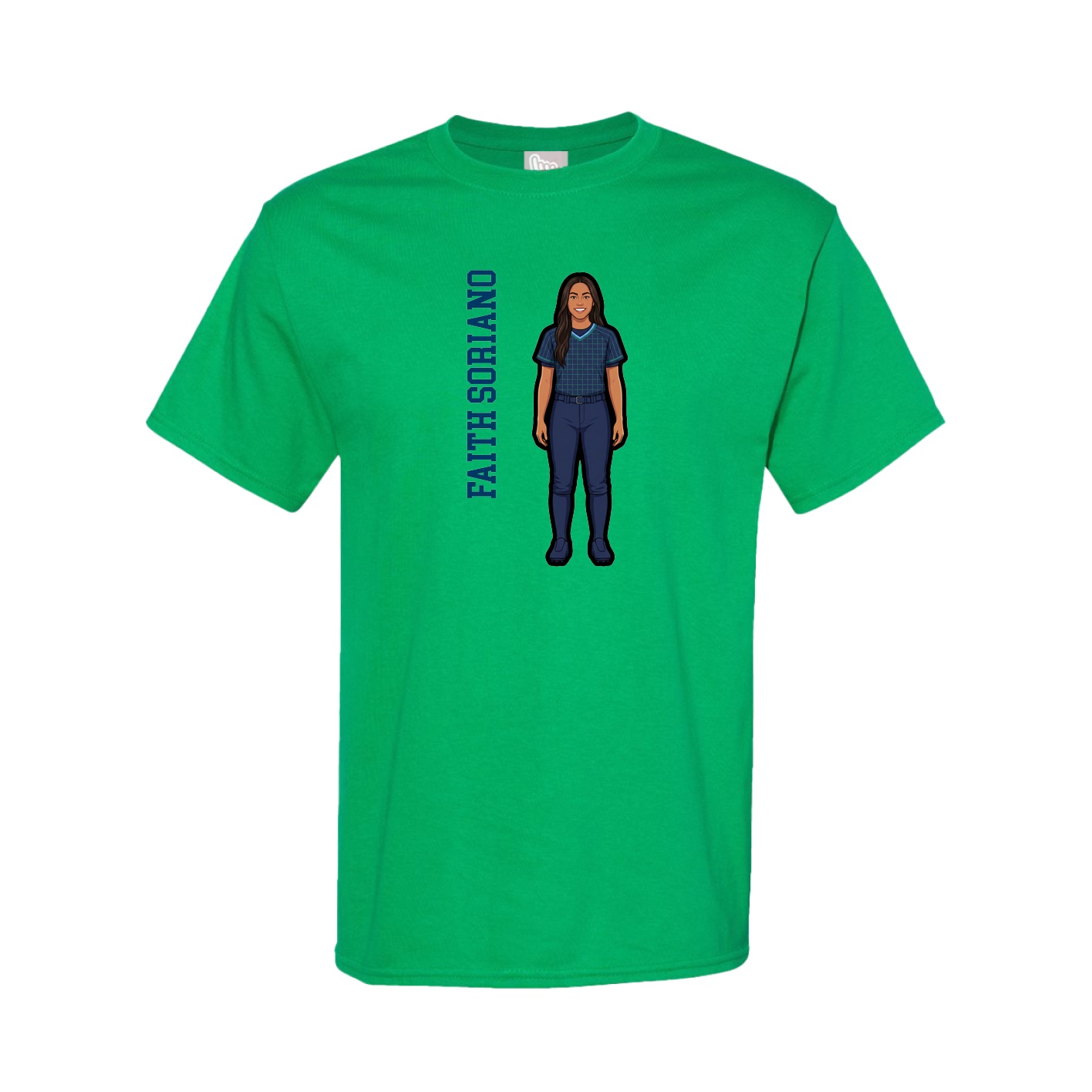 Youth Tee — Name Vertical in Green