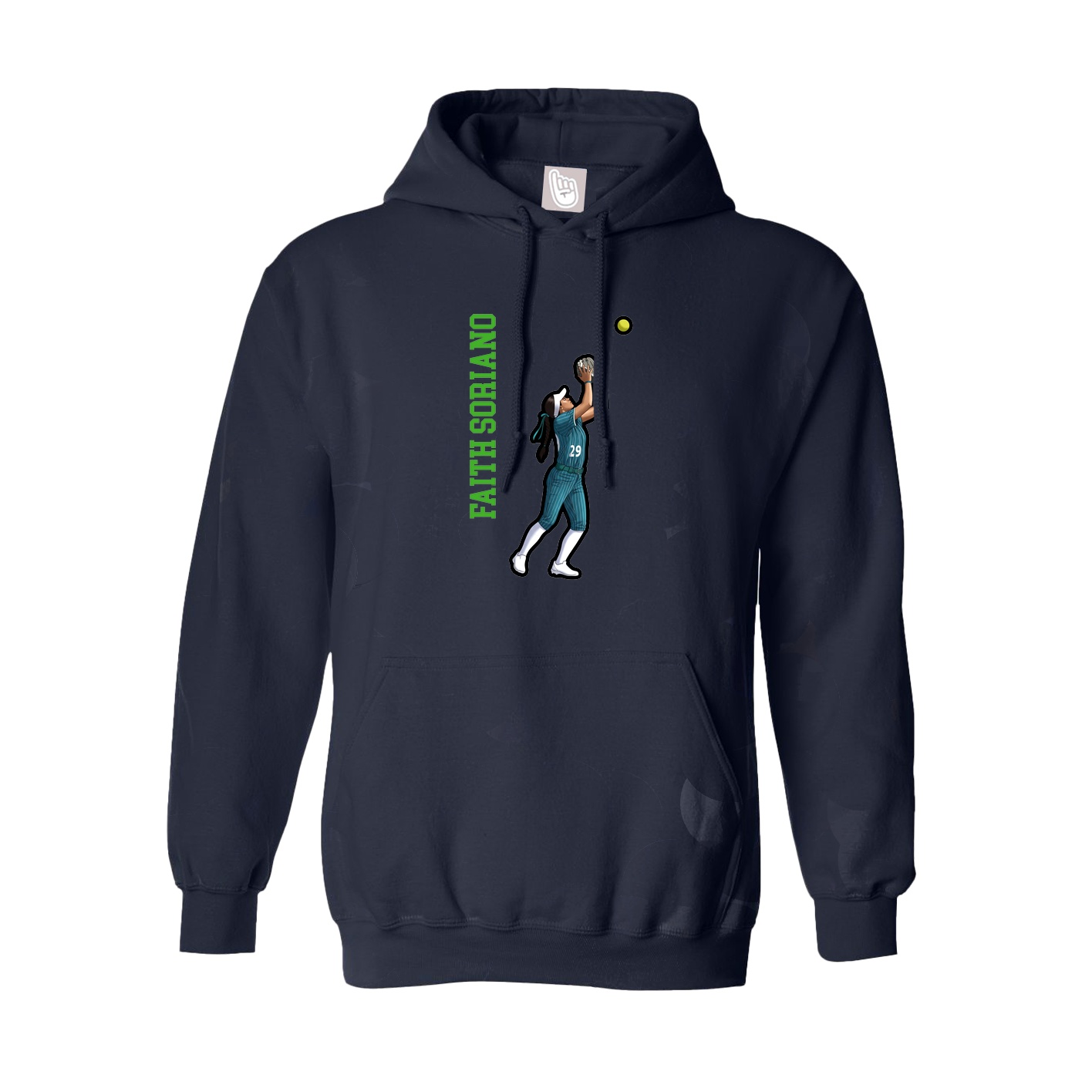 Youth Hoodie — Name Vertical in Navy