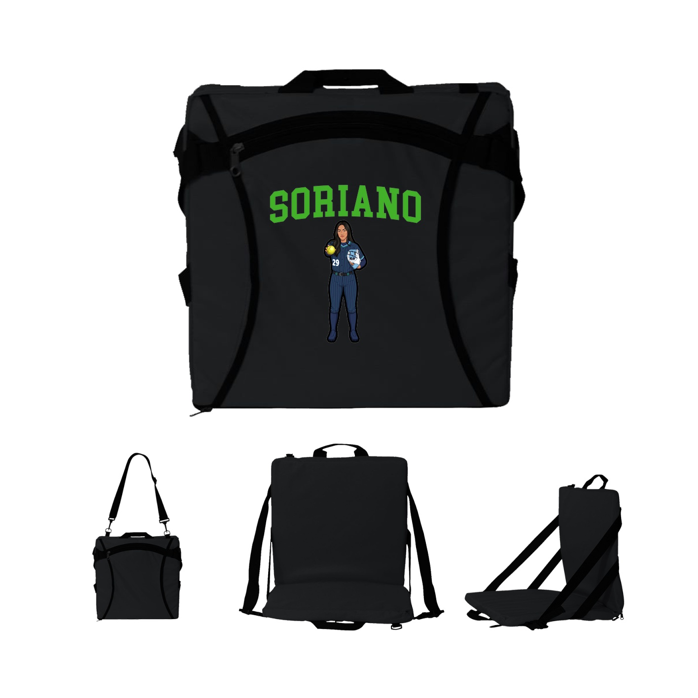 Folding Stadium Seat — Shirsey in Black