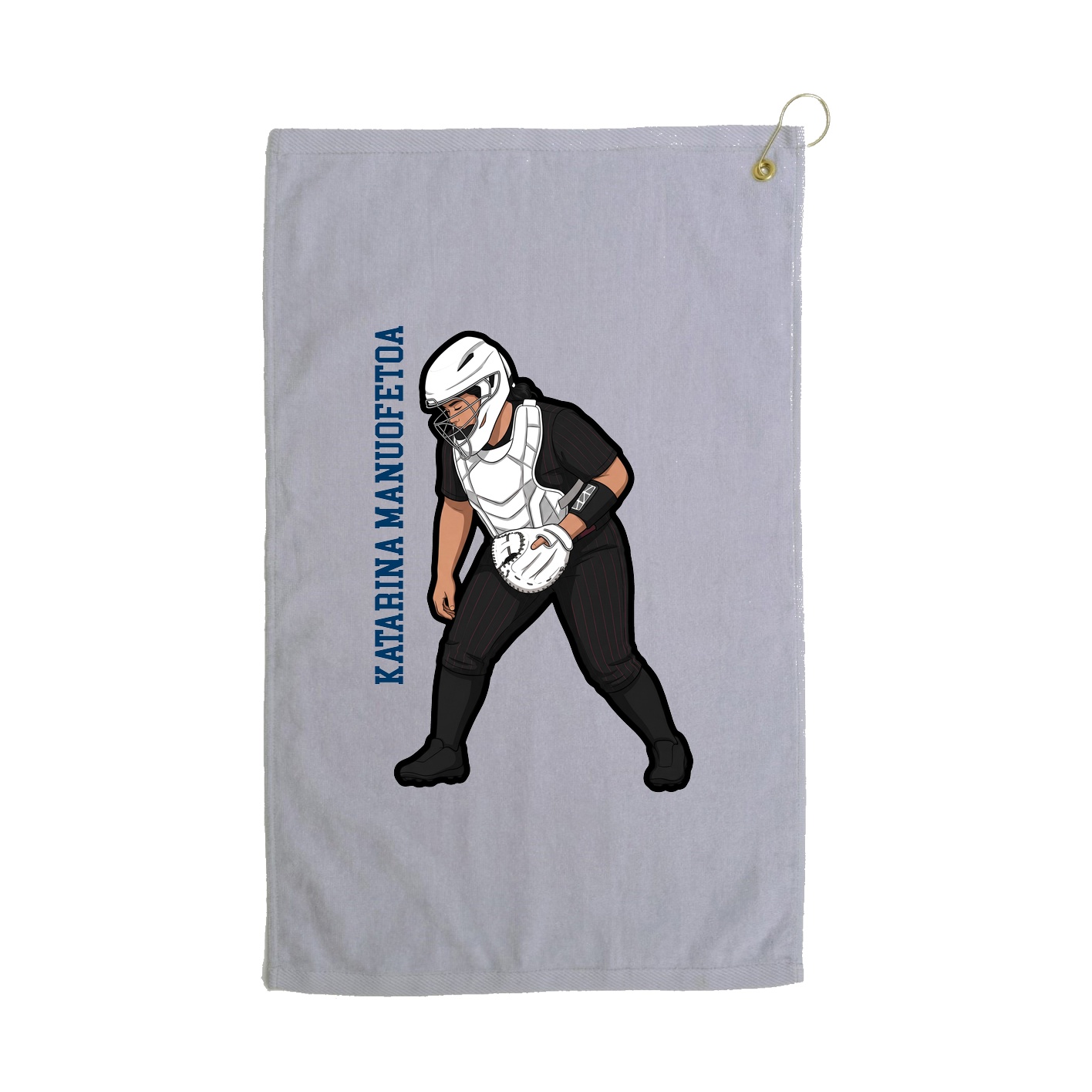 Golf Towel — Name Vertical in Grey
