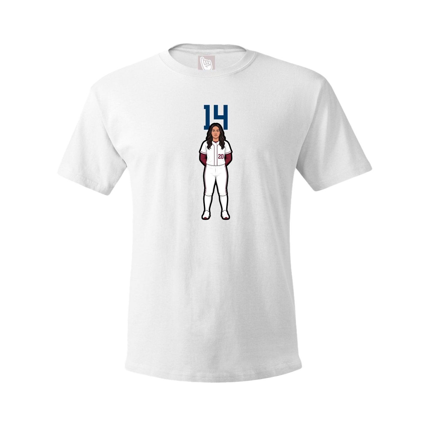 Youth Tee — Number Top in White