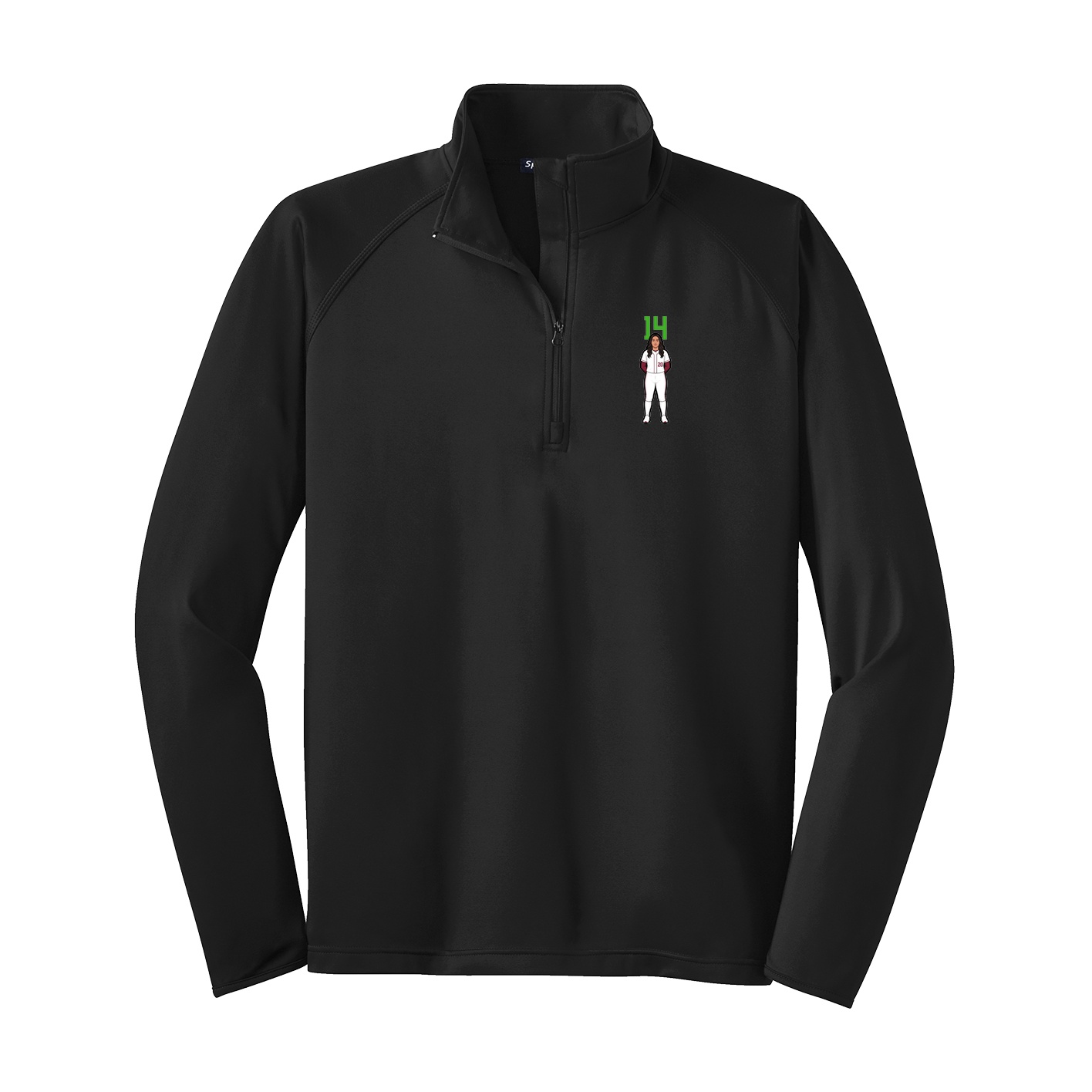 Q-Zip Pullover — Number Top in Black