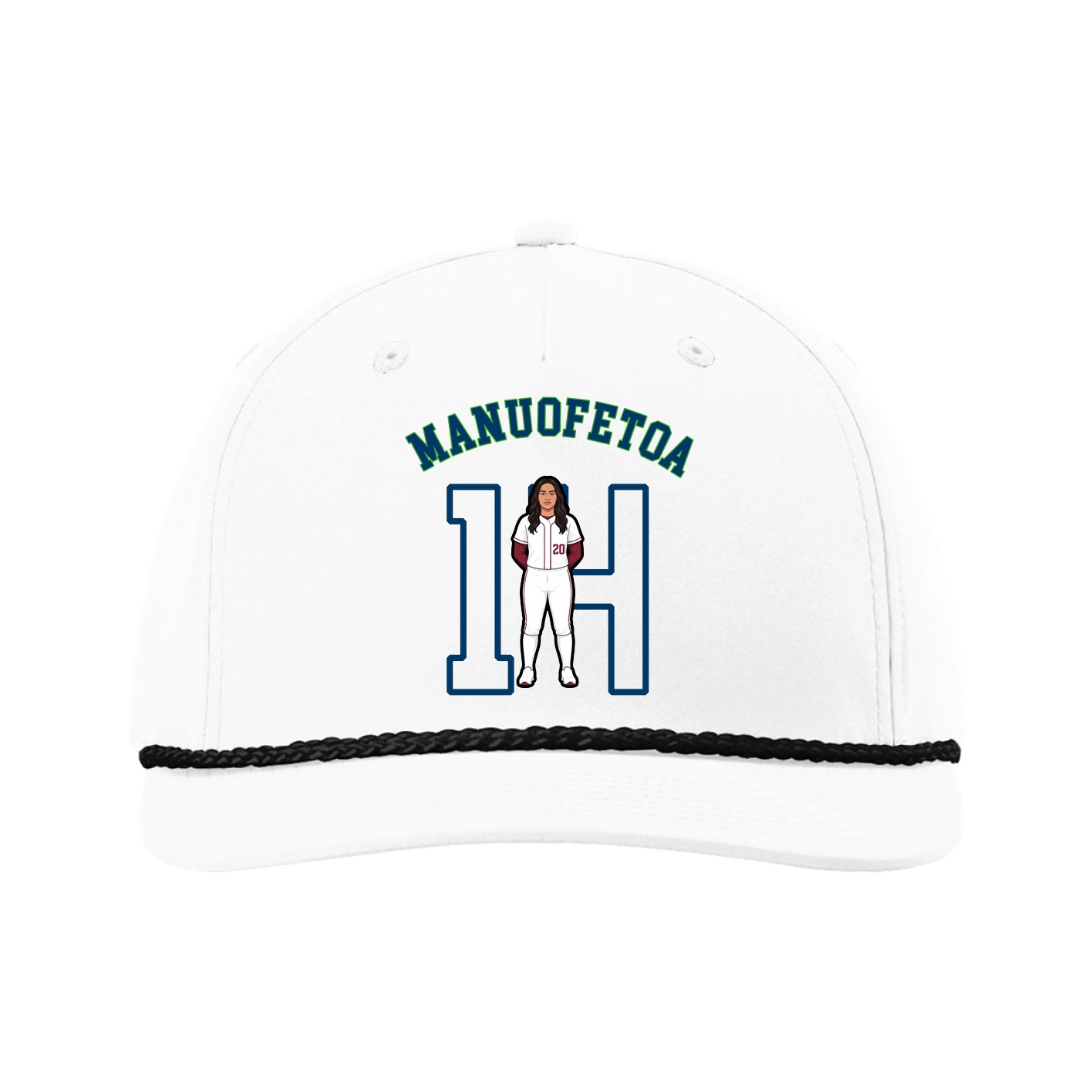 Five-Panel Classic Rope Cap — Shirsey Arch in White