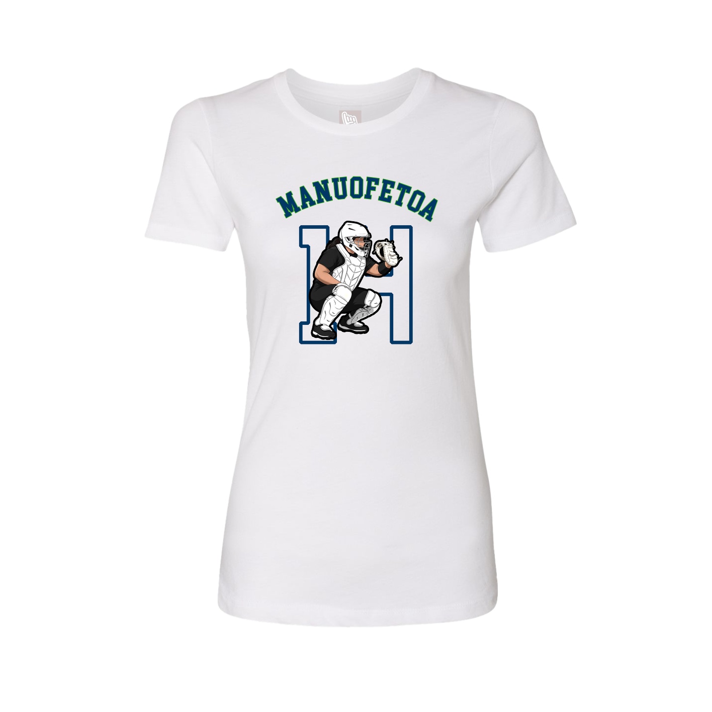 Fitted Women's Tee — Shirsey Arch in White