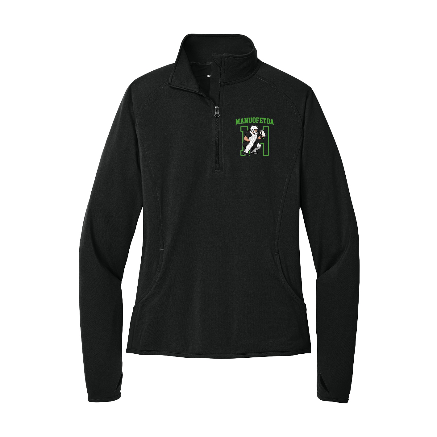Women's Q-Zip Pullover — Shirsey in Black