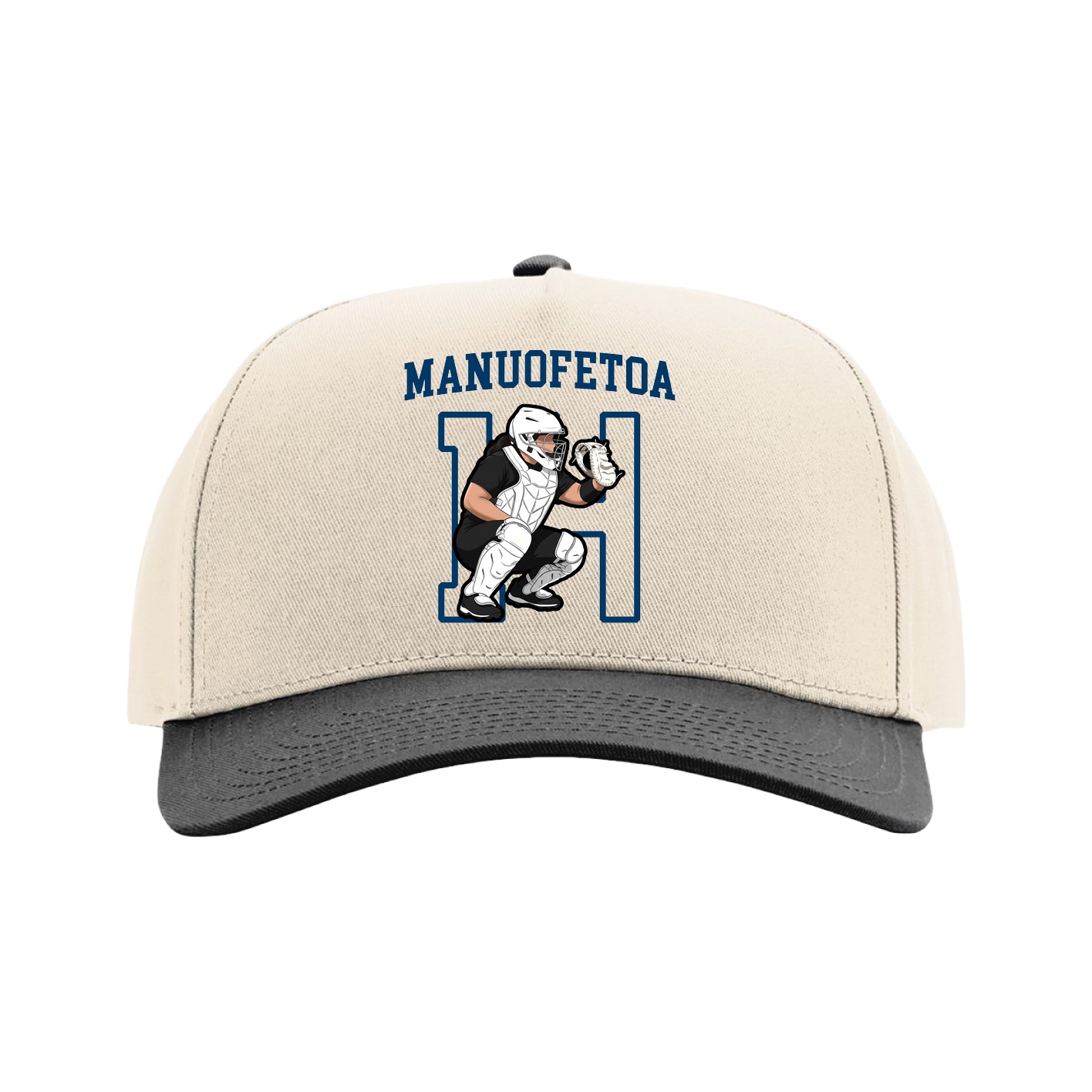 Full Fabric Five-Panel Champ Cap — Shirsey in Cream/Black