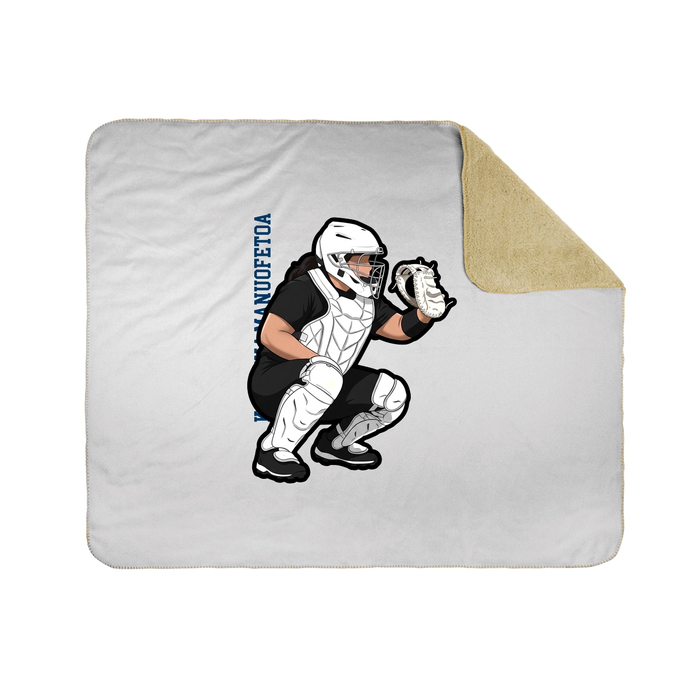 Throw Blanket — Name Vertical in White
