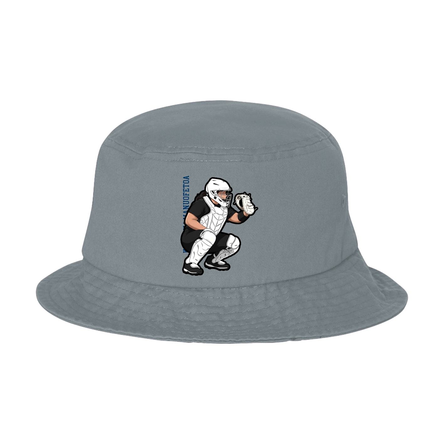 Bucket Cap — Name Vertical in Grey