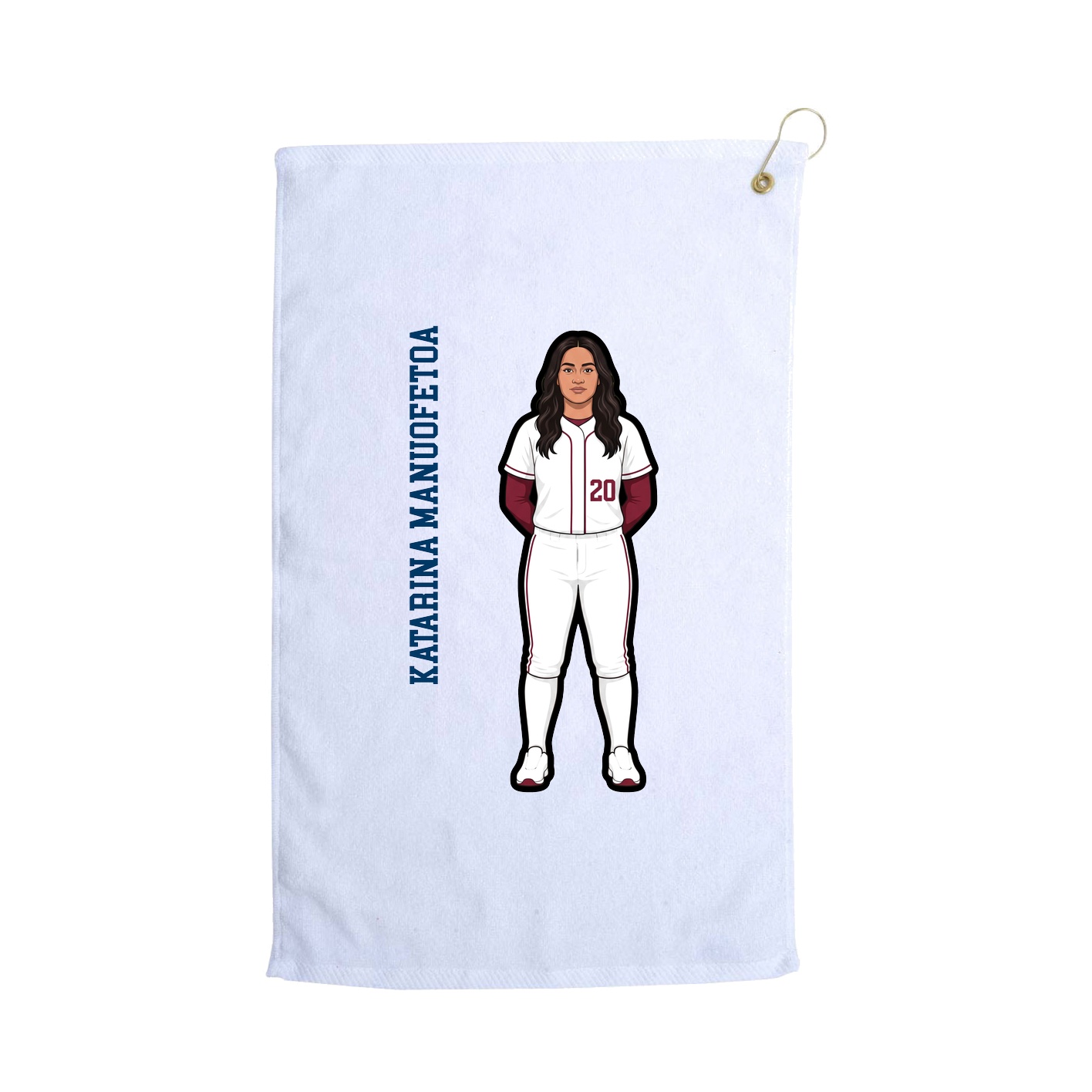 Golf Towel — Name Vertical in White