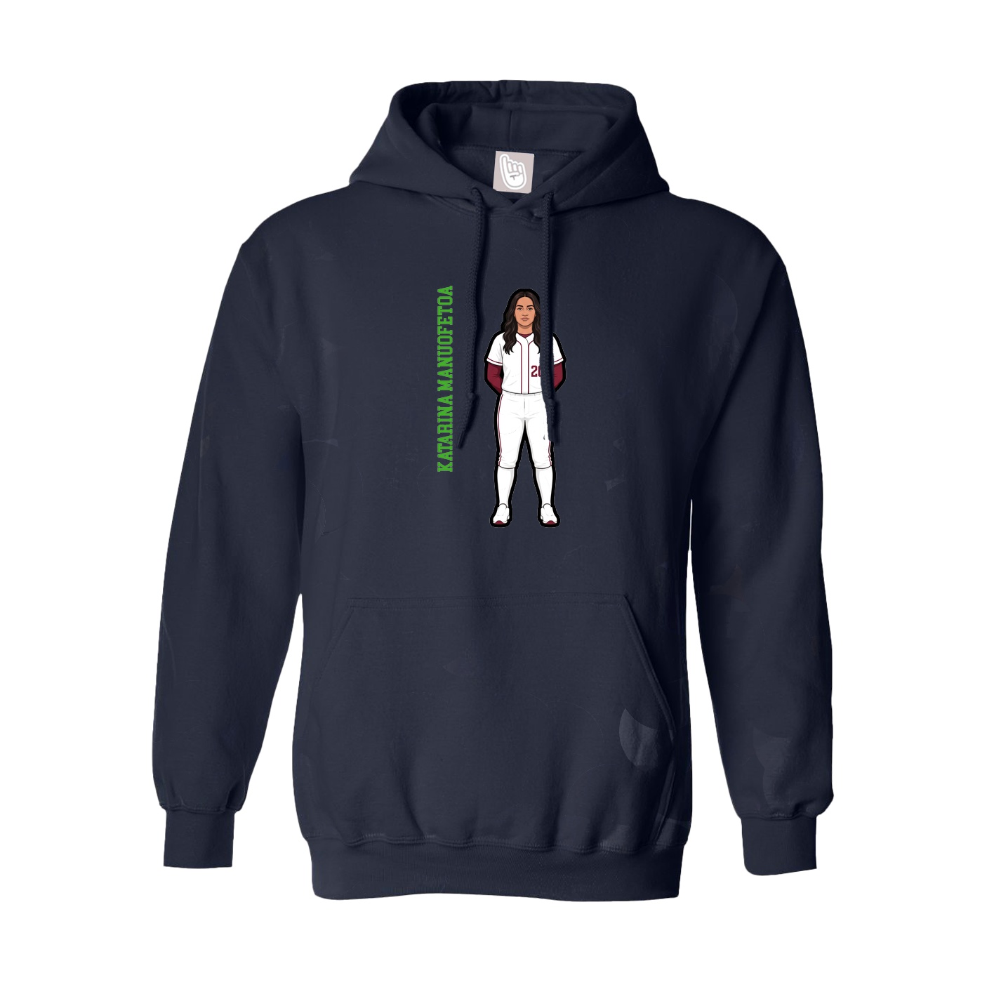 Youth Hoodie — Name Vertical in Navy