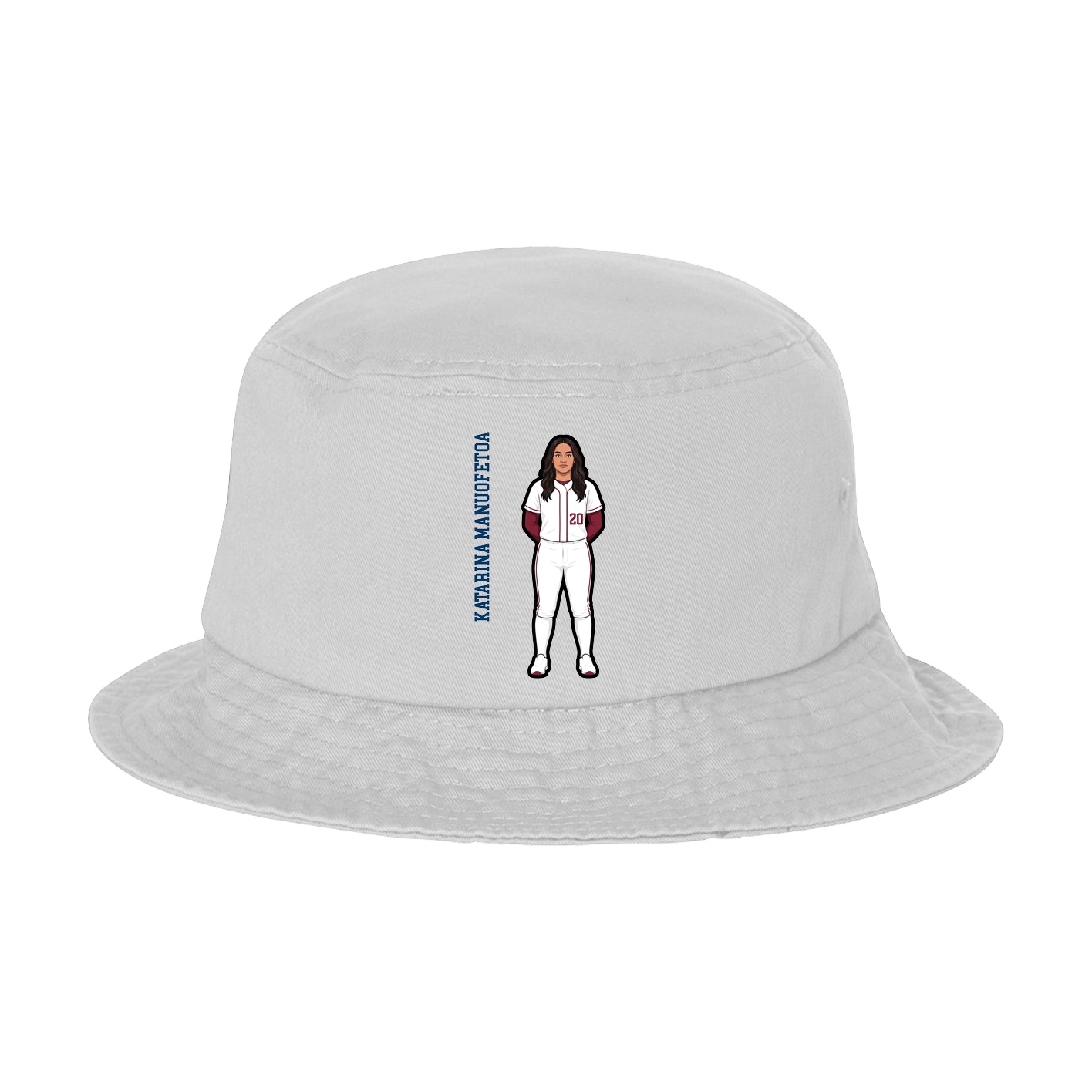 Bucket Cap — Name Vertical in White