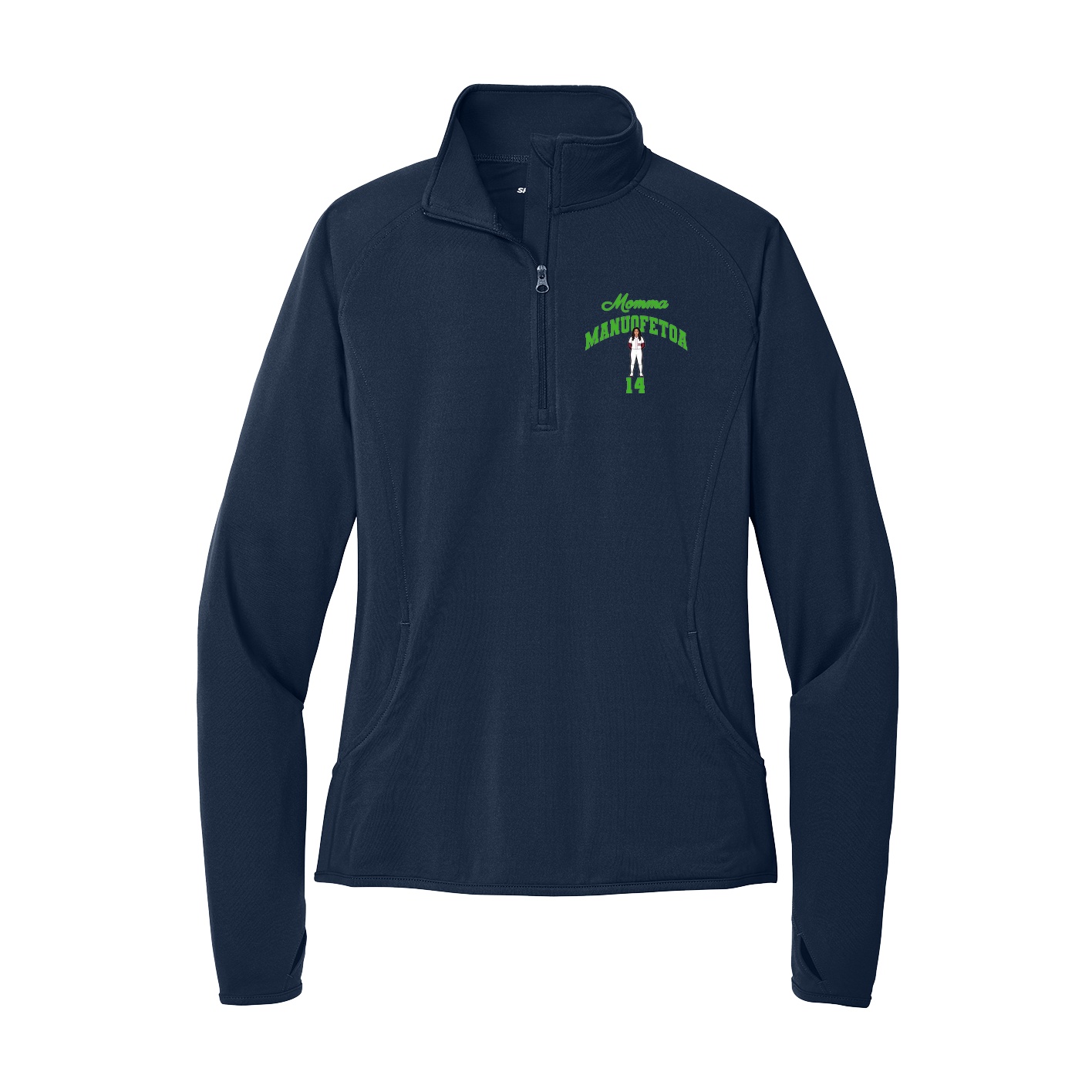 Women's Q-Zip Pullover — Mothers Day Arch in Navy