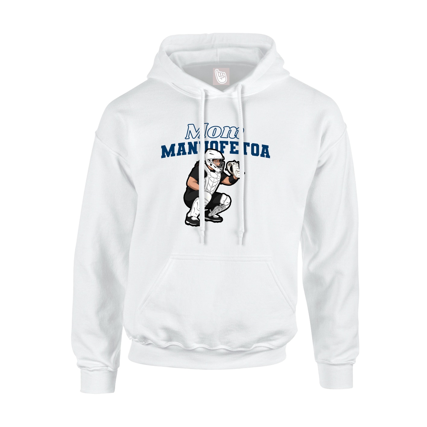 Youth Hoodie — Mothers Day Block in White