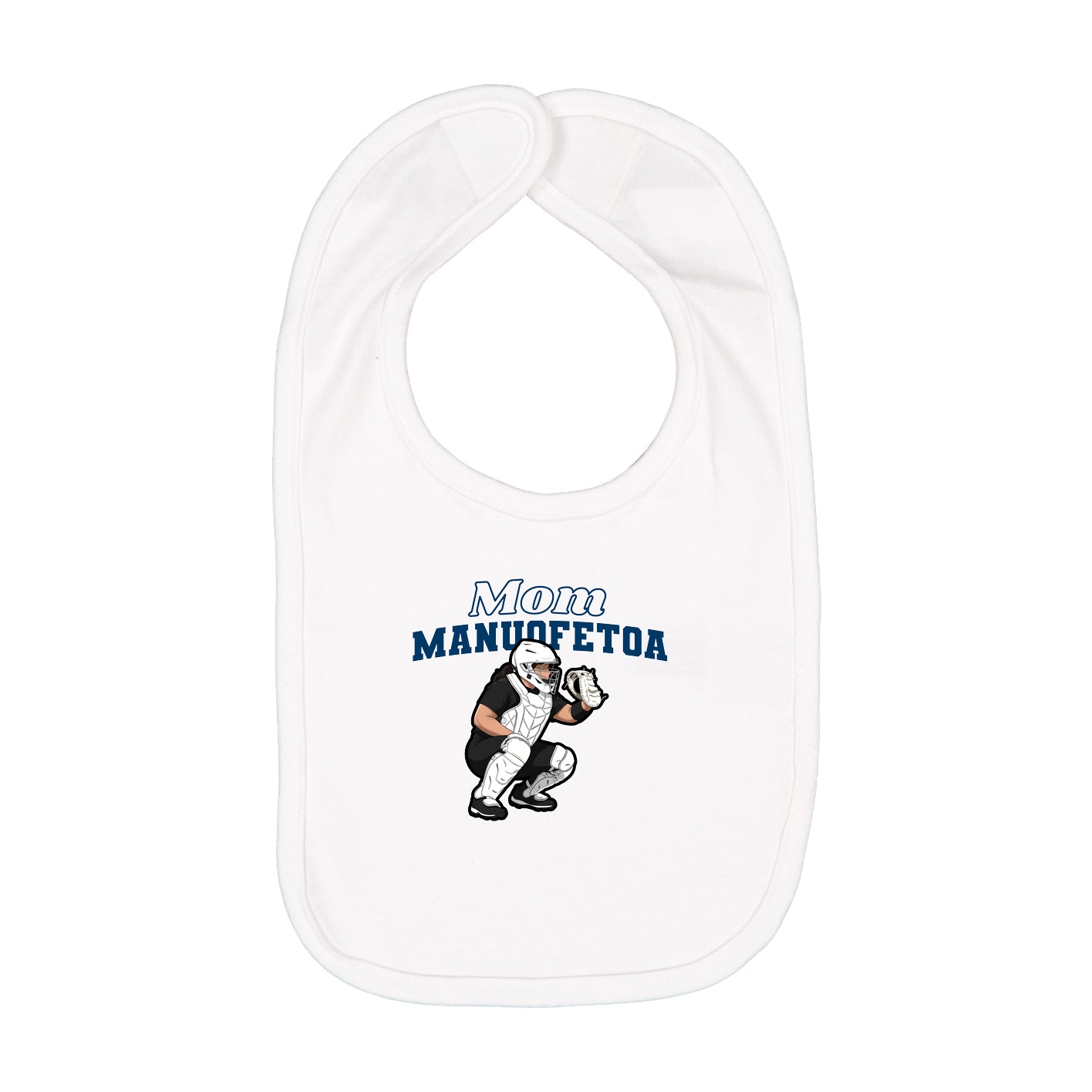 Infant Bib — Mothers Day Block in White