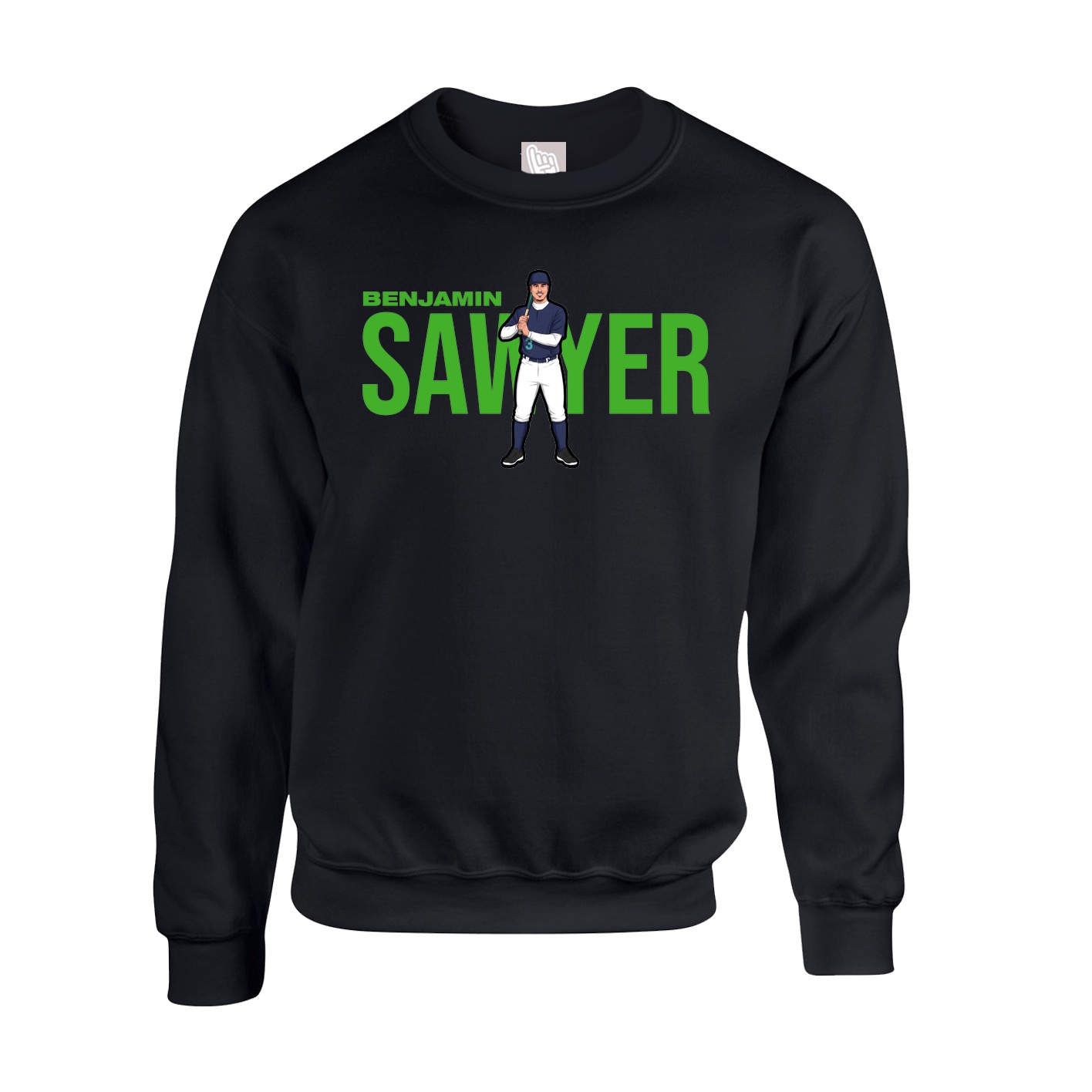 Fleece Crew — Player Name in Black