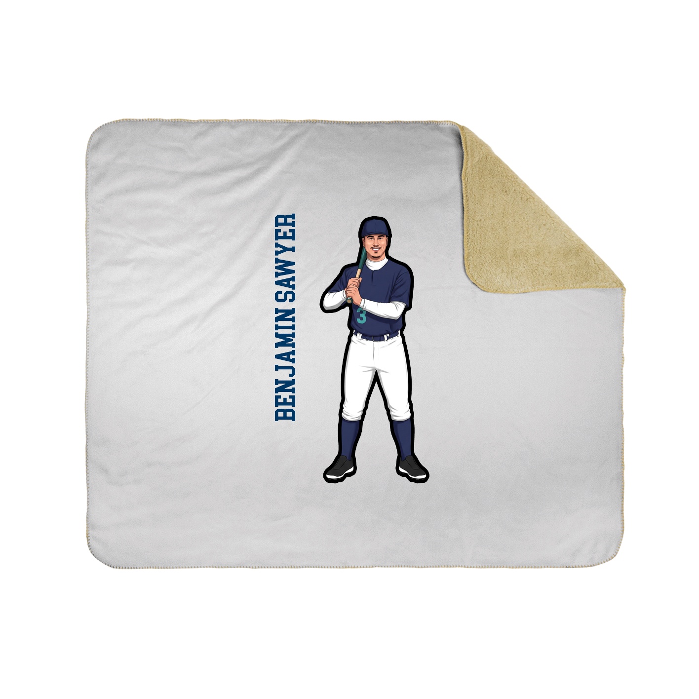 Throw Blanket — Name Vertical in White
