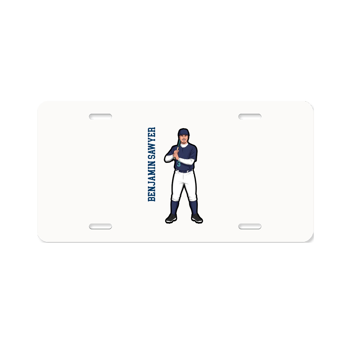 License Plate — Name Vertical in Classic