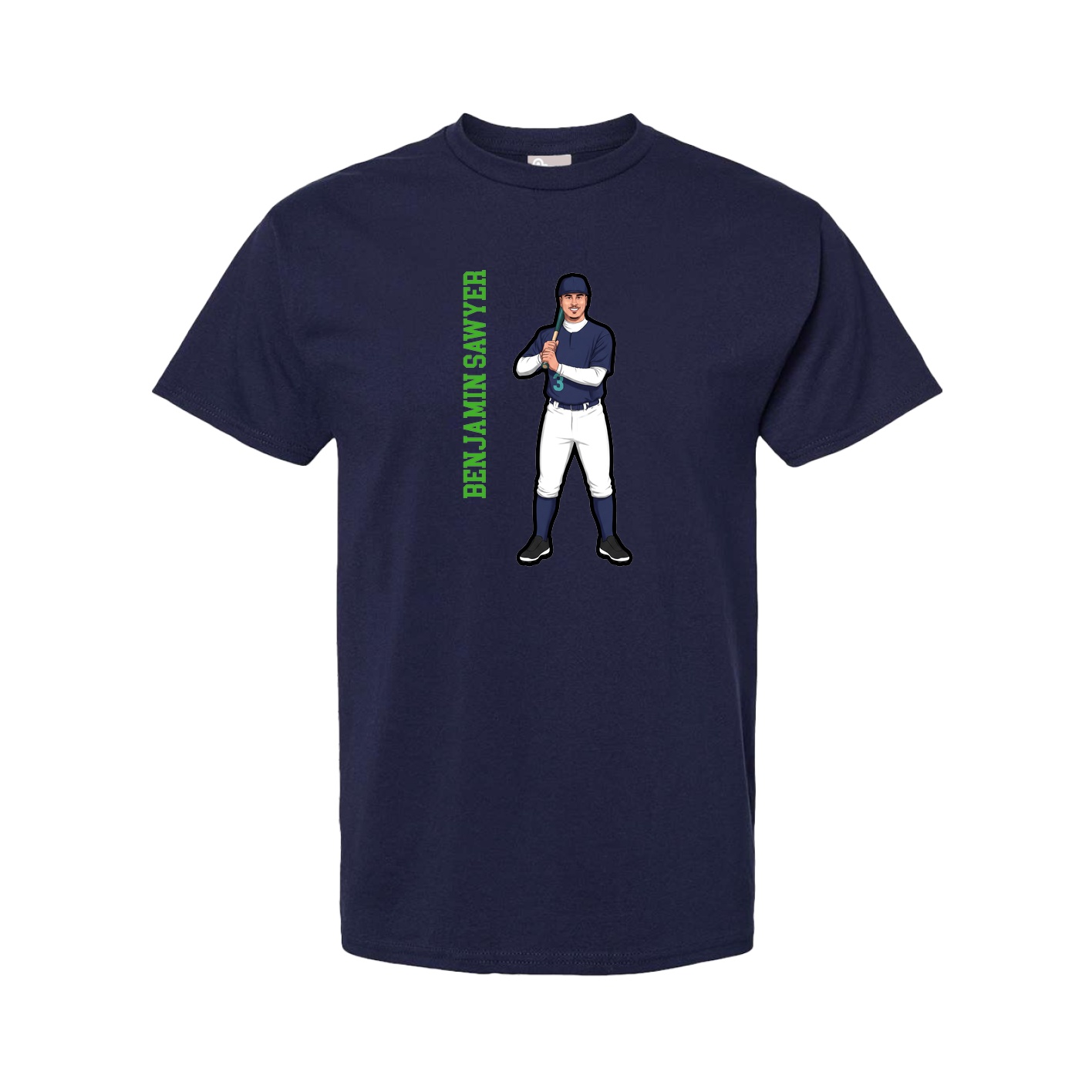 Tee — Name Vertical in Navy