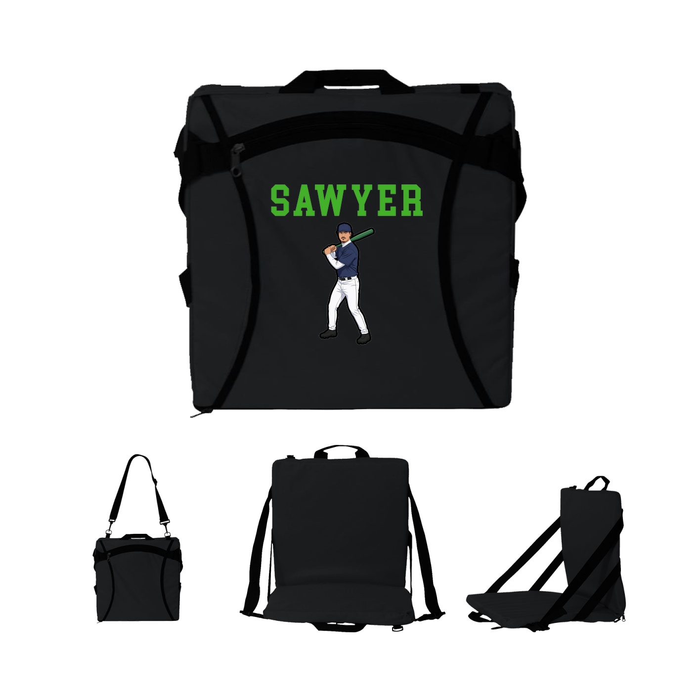 Folding Stadium Seat — Shirsey in Black