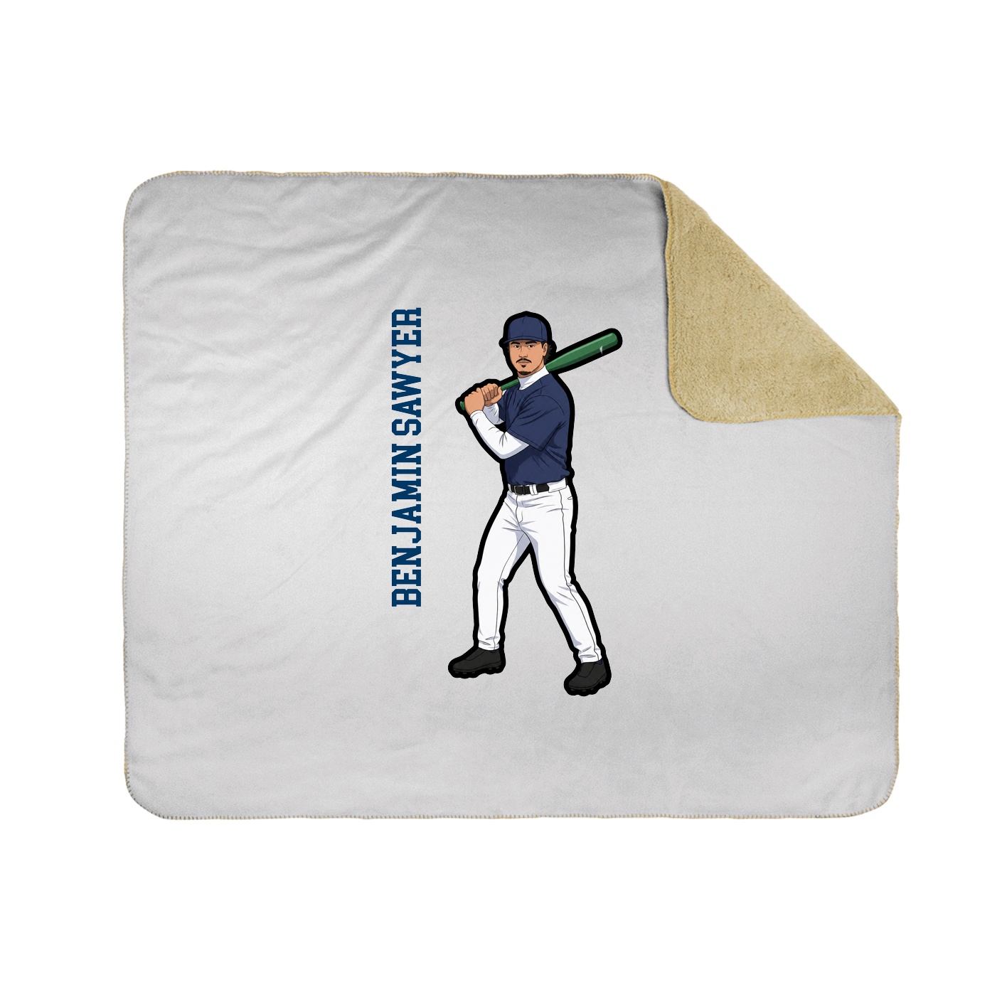 Throw Blanket — Name Vertical in White