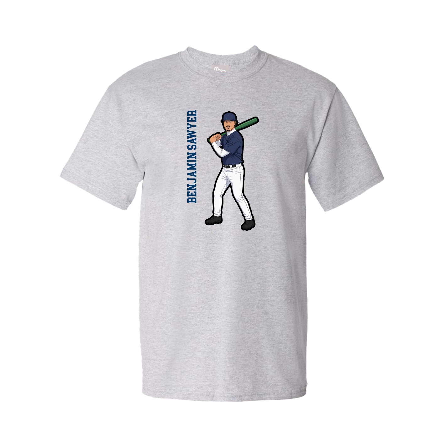 Youth Tee — Name Vertical in Grey