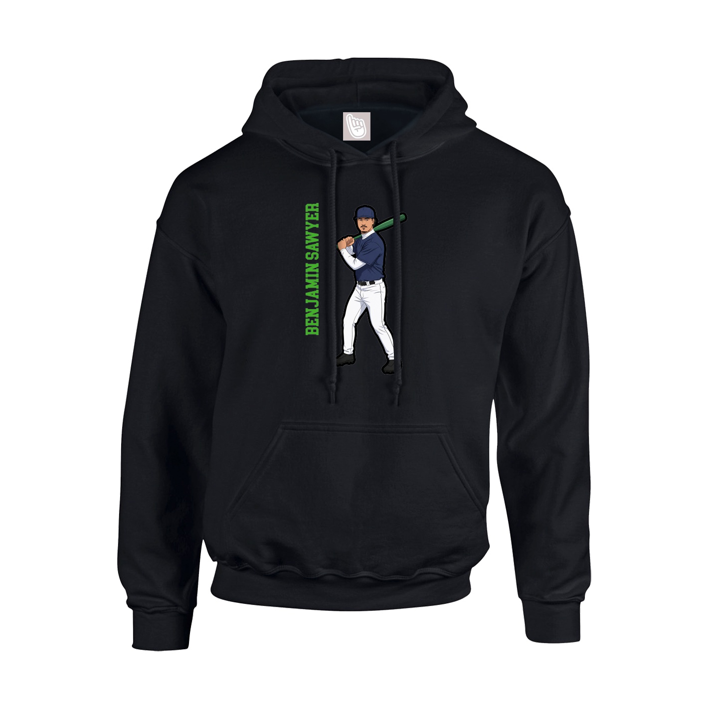 Hoodie — Name Vertical in Black