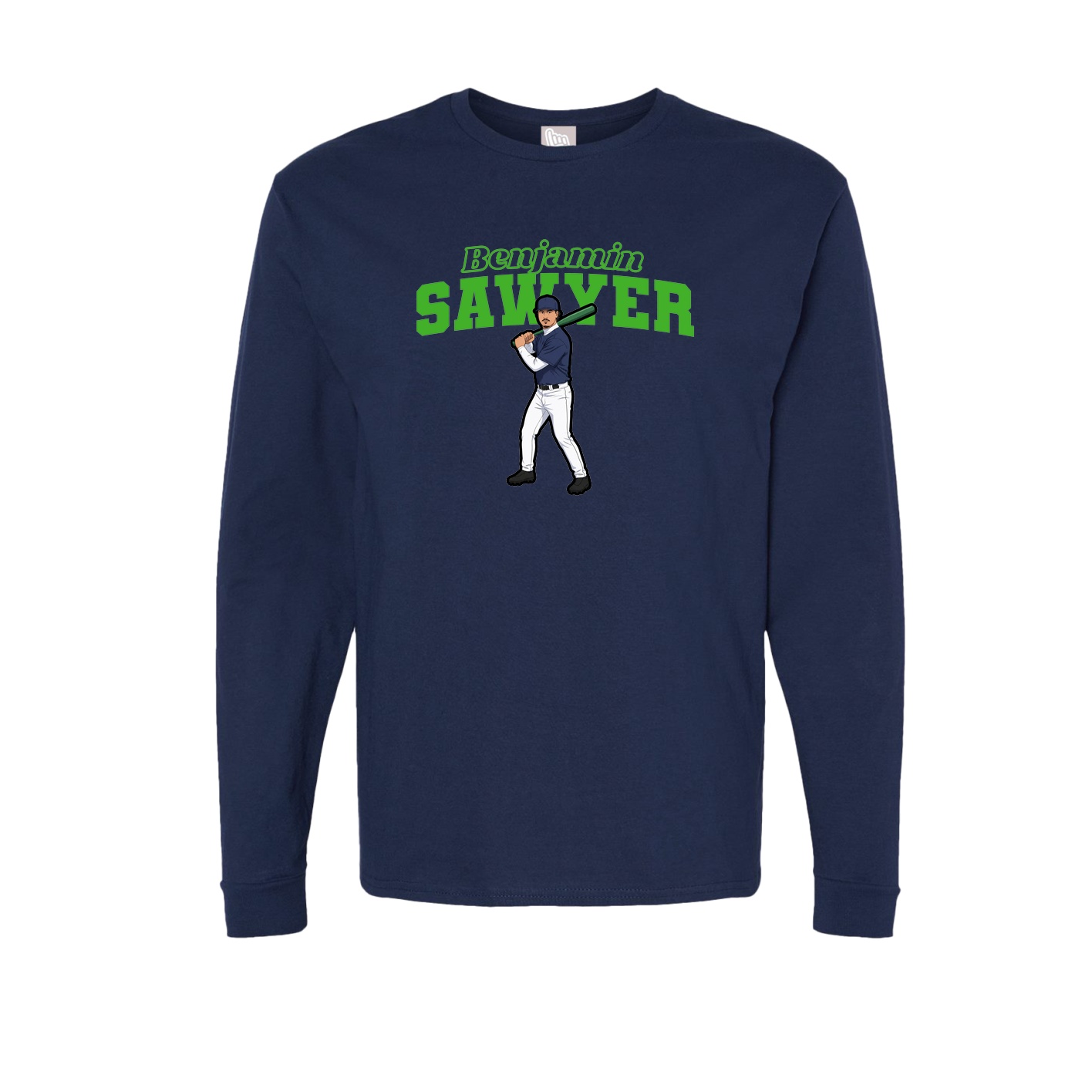 Long Sleeve Tee — Name Arch in Navy