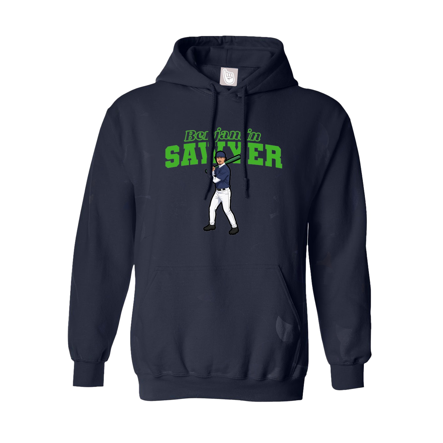 Youth Hoodie — Name Arch in Navy