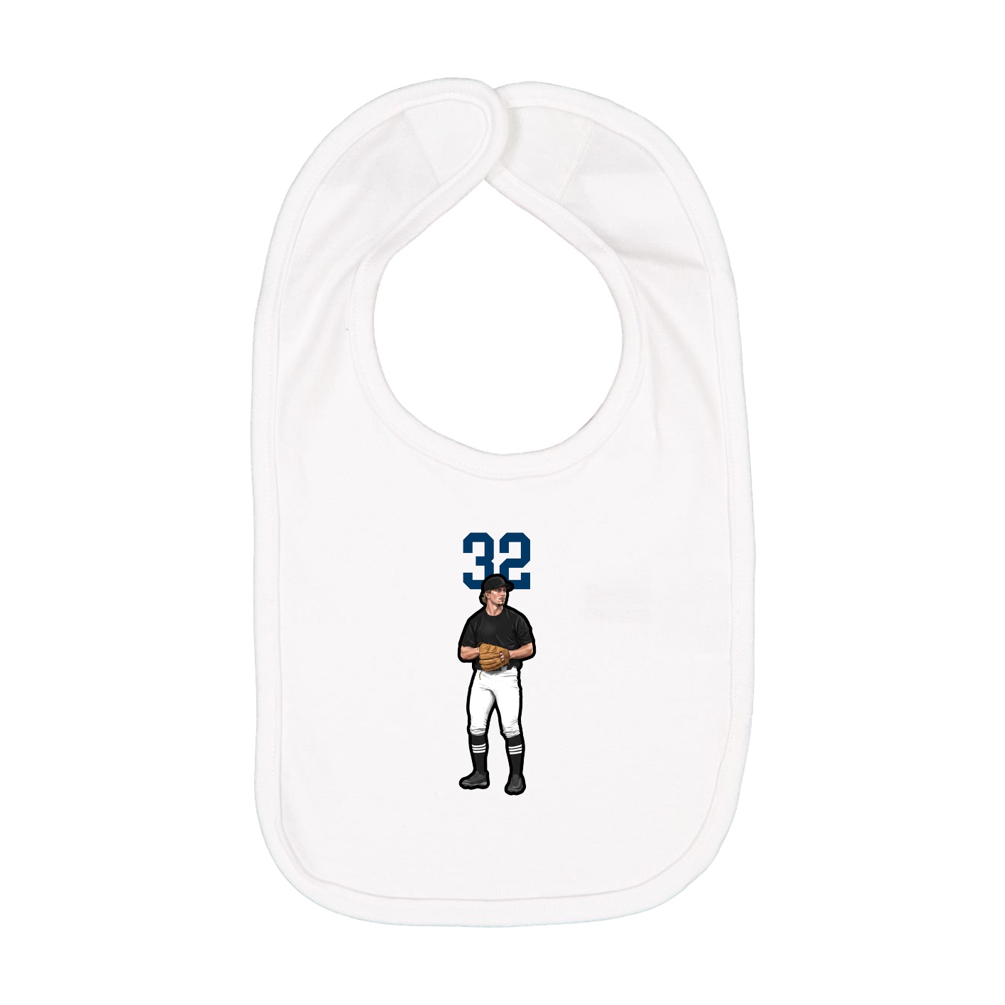 Infant Bib — Number Top in White