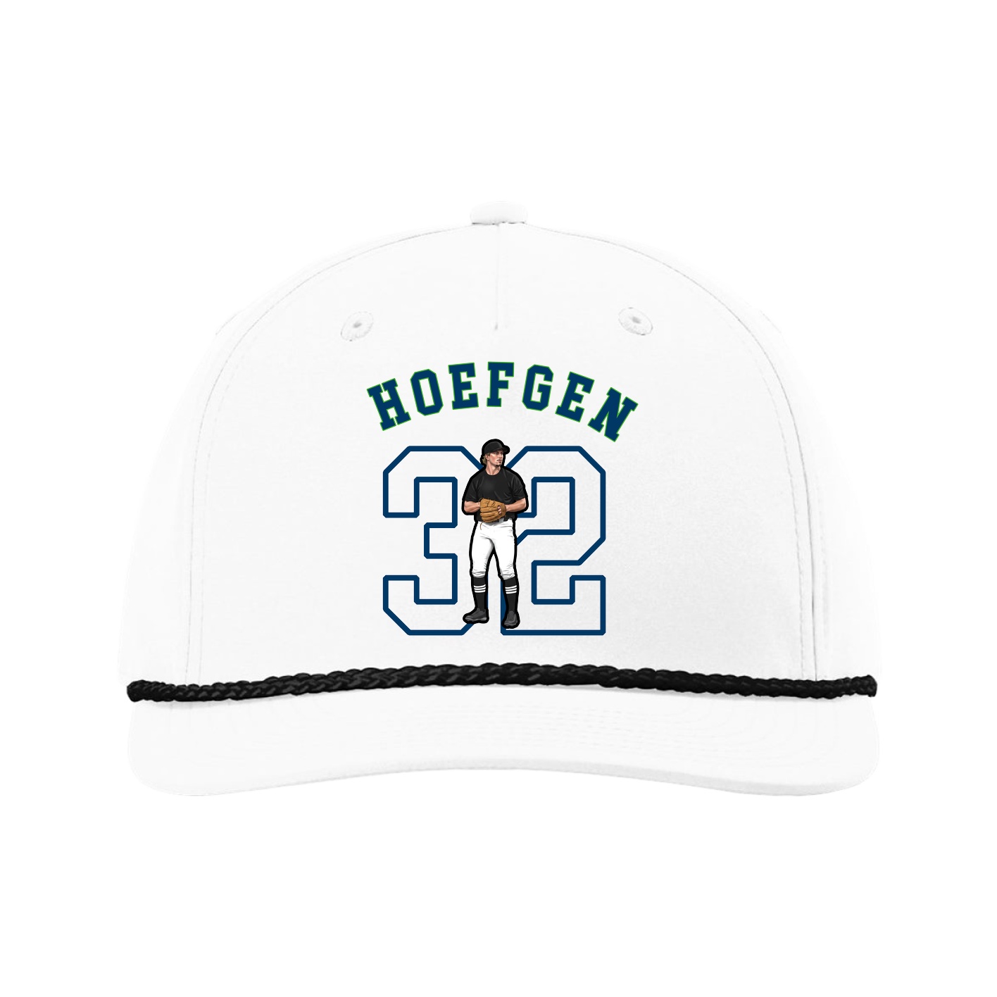 Five-Panel Classic Rope Cap — Shirsey Arch in White