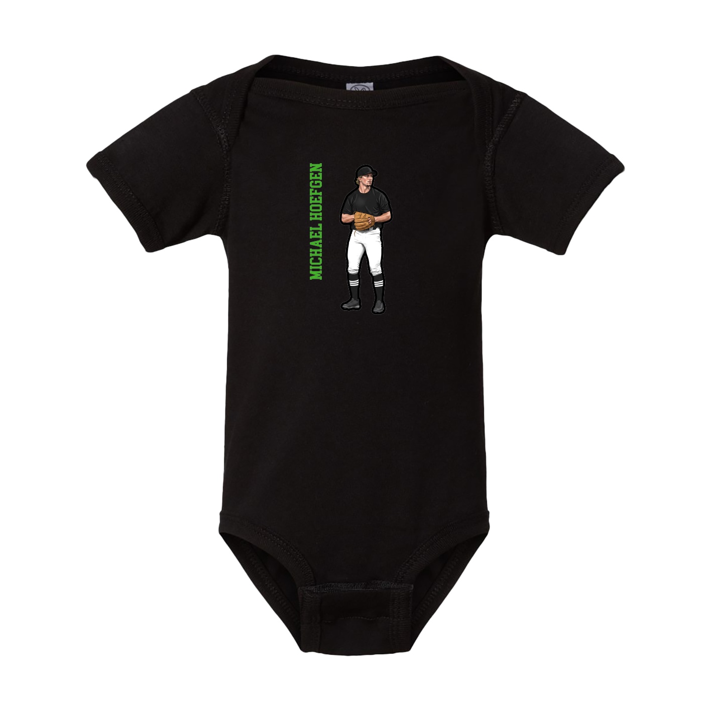 Baby Onesie — Name Vertical in Black