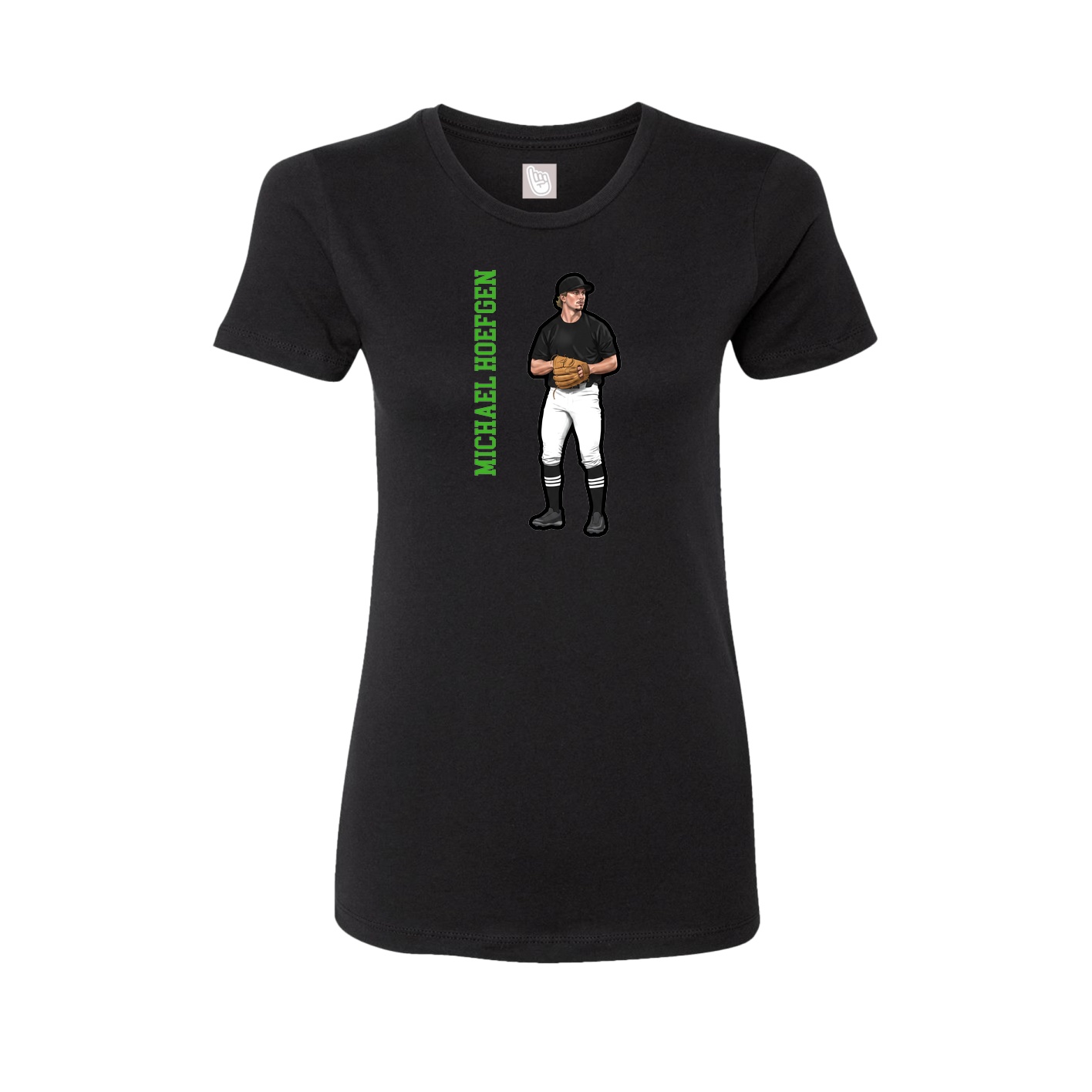 Fitted Women's Tee — Name Vertical in Black