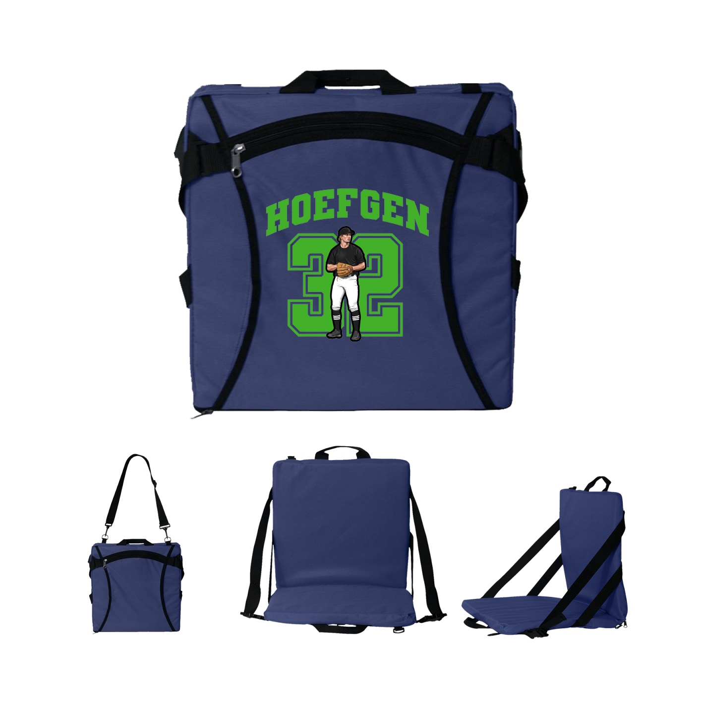 Folding Stadium Seat — Number in Navy